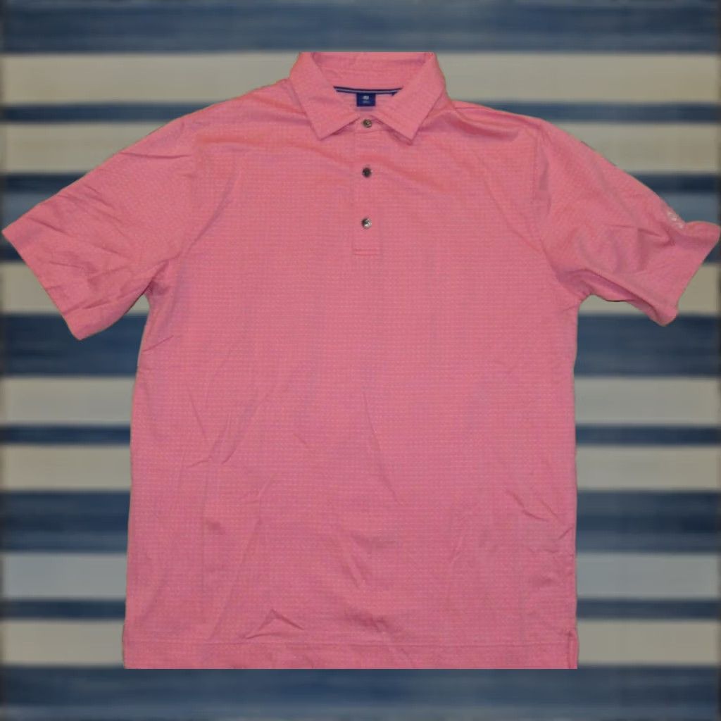 Footjoy FOOTJOY Performance Pink Polka Dot Short Sleeve Polo Shirt The Standard Club M Mens Polo Pink Polka Dot Short Sleeve Size US M / EU 48-50 / 2 - 1 Thumbnail