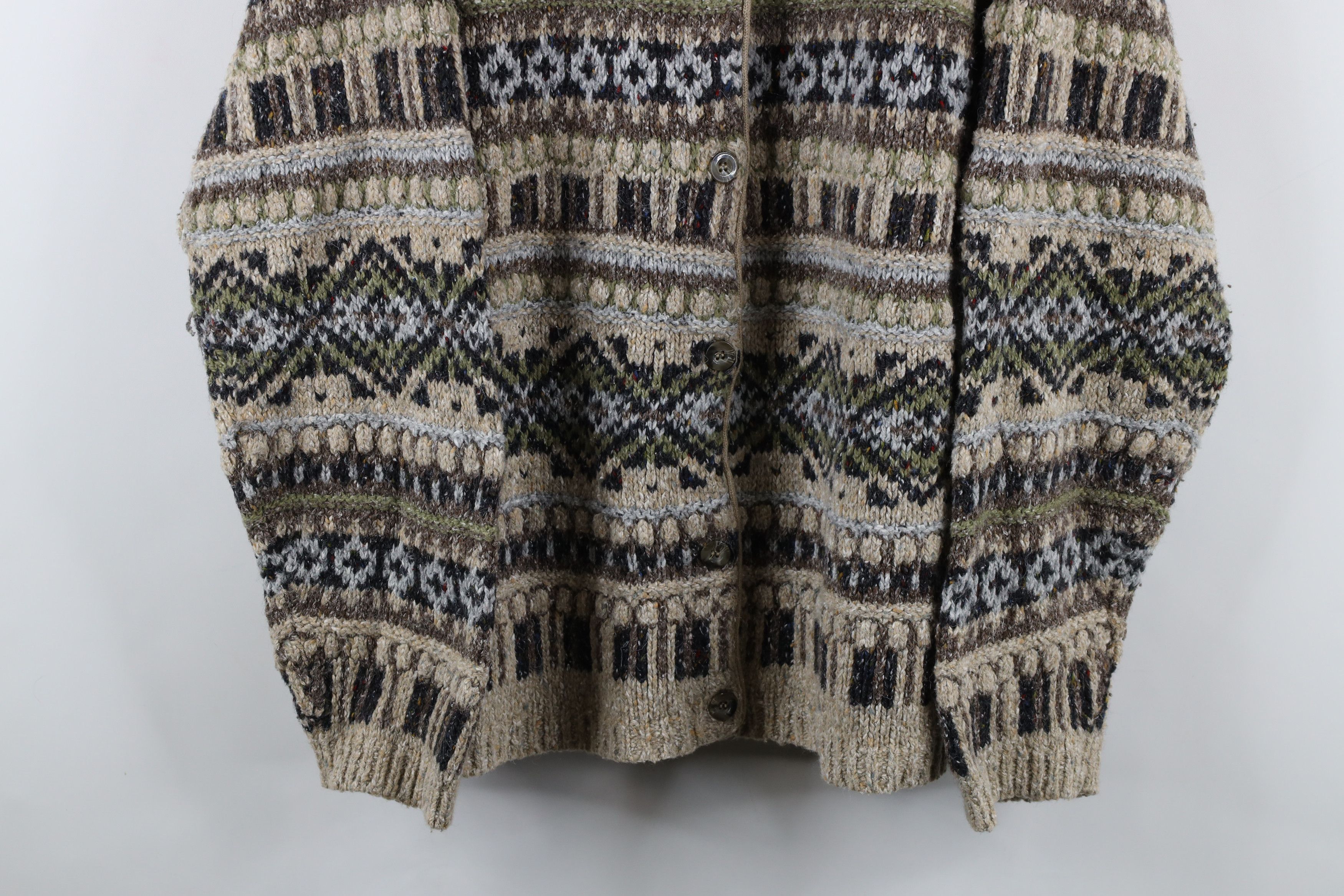 Vintage Vintage 90s Streetwear Fair Isle Knit Cardigan Sweater Size 3XL / US 20-22 - 3 Thumbnail