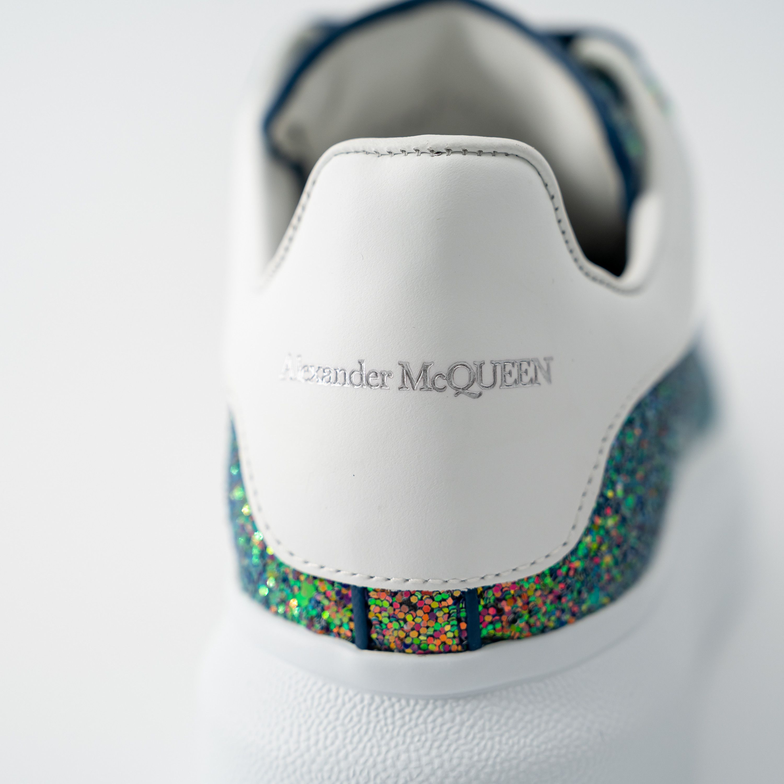 Alexander McQueen 7 - Alexander McQueen Oversized Sneakers Grey Blue Glitter Size US 7 / IT 37 - 7 Thumbnail