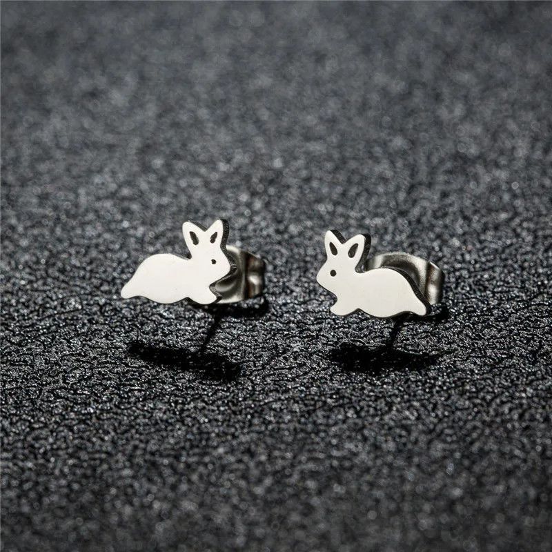 Jewelry Cute Rabbit Mini Stud Earrings Charm Earring Gift Size ONE SIZE - 1 Thumbnail