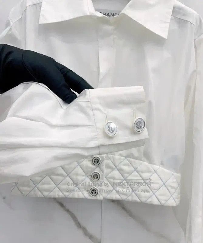 Chanel Chanel White Cotton Long Sleeve Top . Size M / US 6-8 / IT 42-44 - 5 Thumbnail