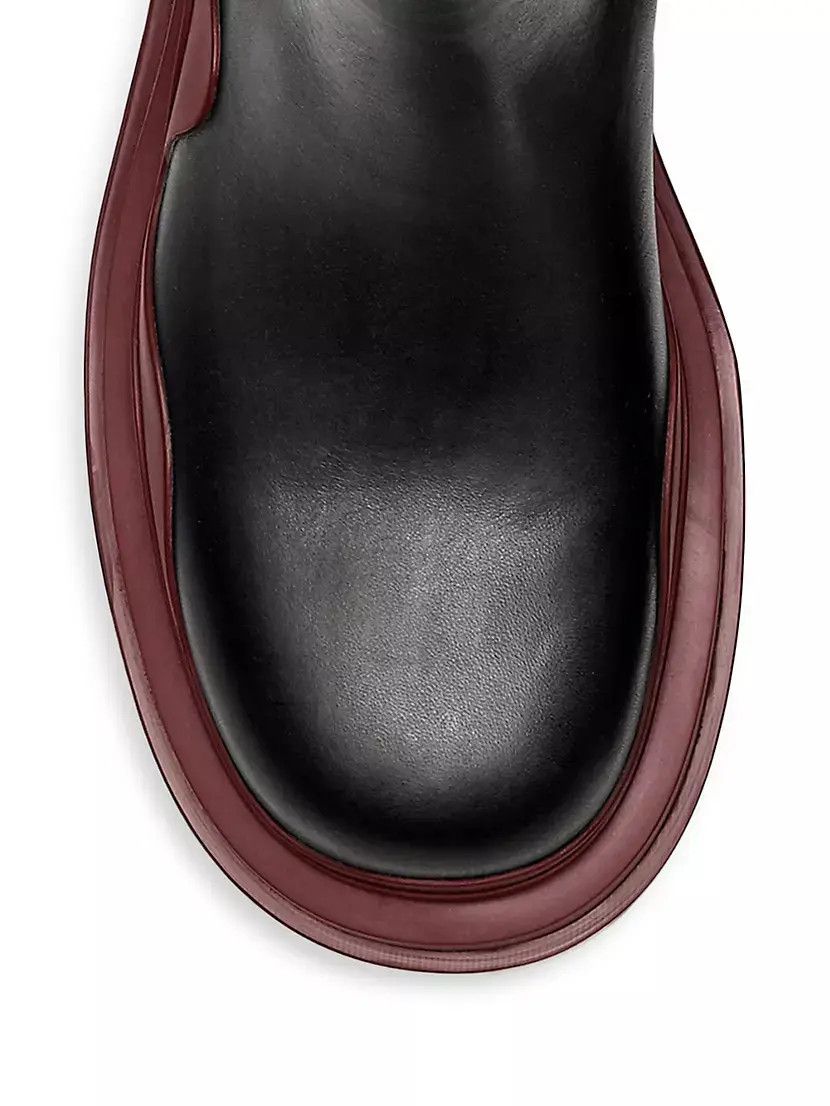 Bottega Veneta o1bcso1str0425 Tire Chelsea Boots in Black/Maroon Size US 11 / IT 41 - 3 Thumbnail