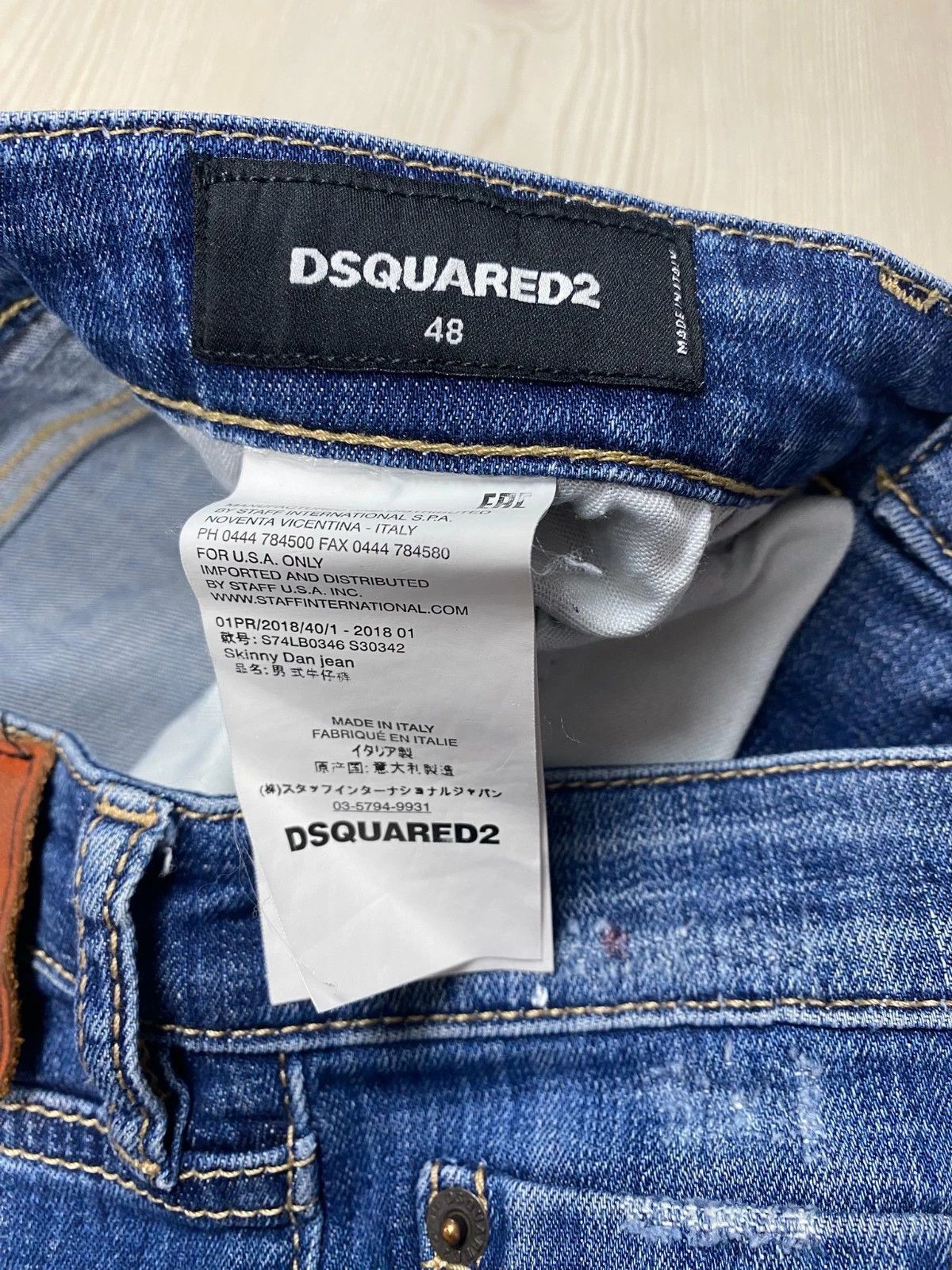 Dsquared2 Dsquared2 Blue Slim Fit Distressed Jeans Paint Splatter Size US 32 / EU 48 - 8 Thumbnail