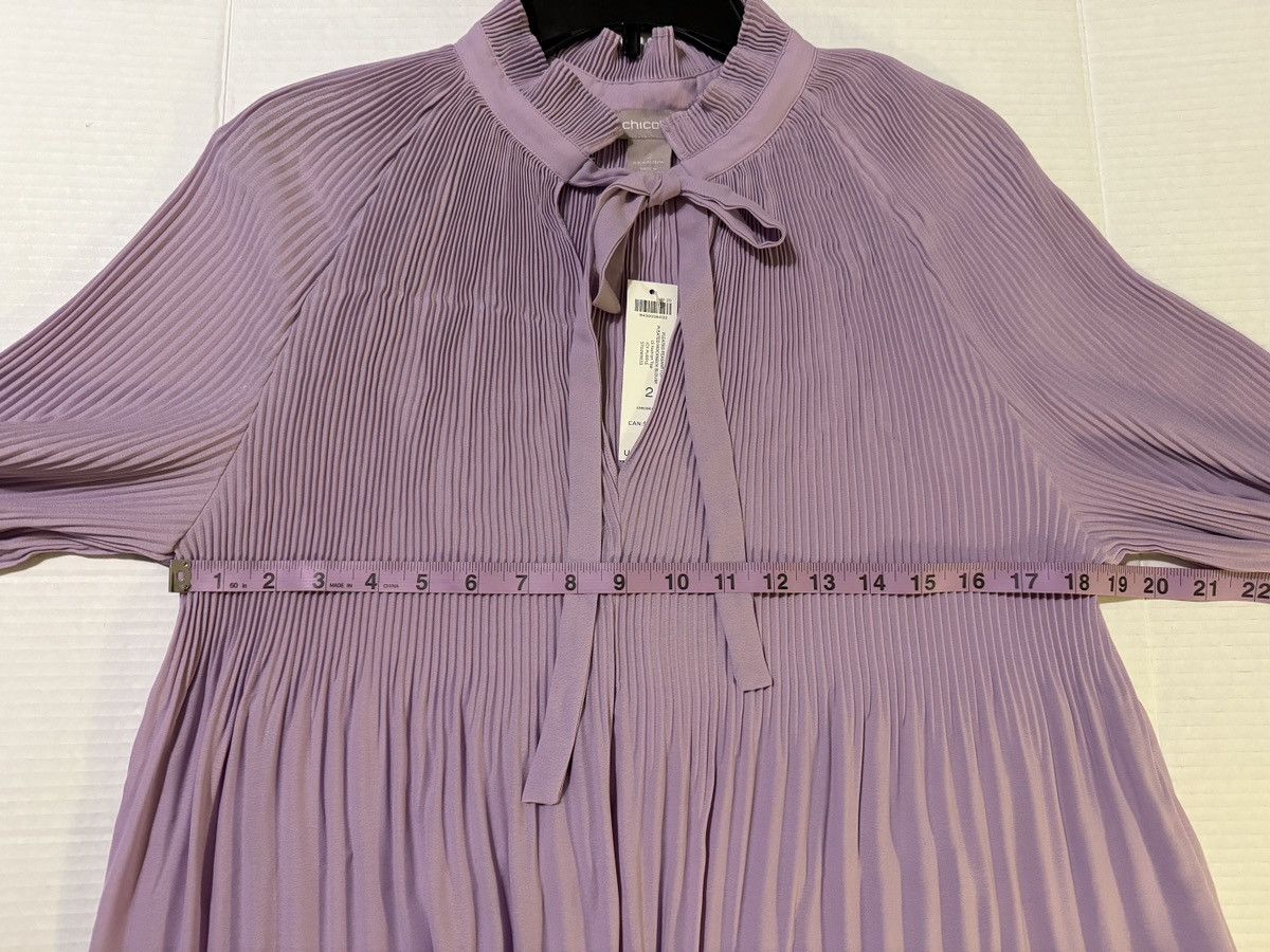 Chicos Chicos Woman Pleated Icy Purple Mockneck Peasant Raglan Top Size L / US 10 / IT 46 - 11 Thumbnail