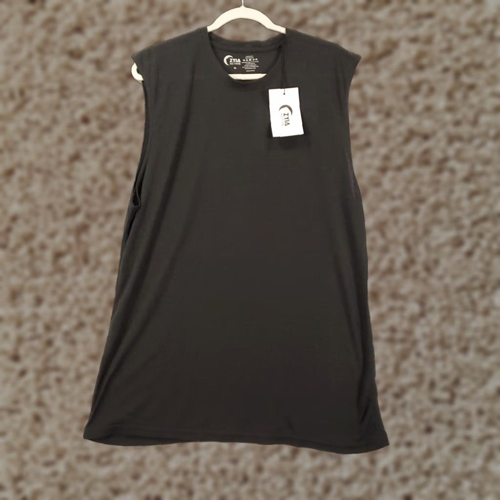 Vintage Zyia New Active Tank Top Mens XL Muscle Pullover NWT Black Size US XL / EU 56 / 4 - 1 Thumbnail