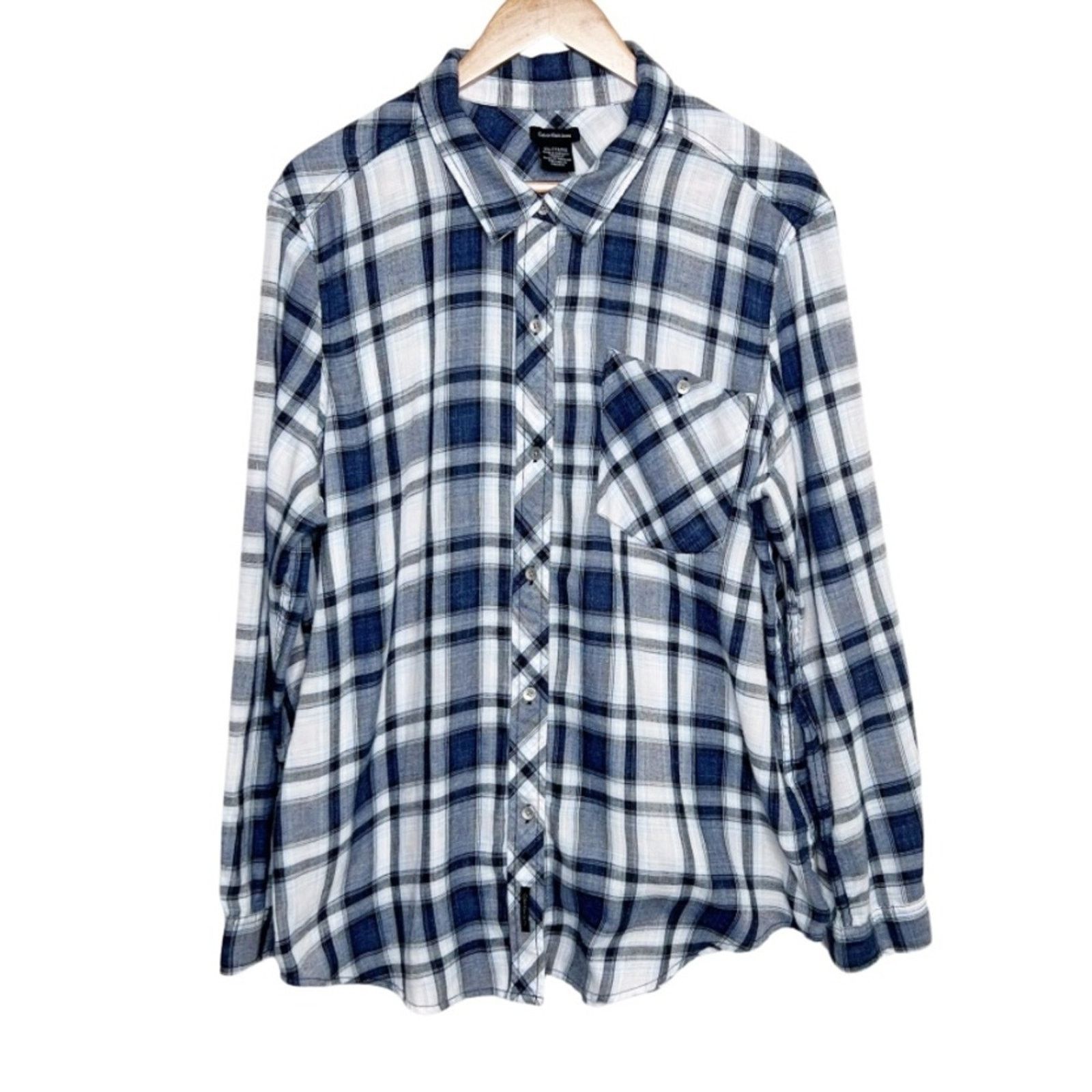 Calvin Klein Calvin Klein Plaid Long Sleeve Button Down Classic Flannel Size XXL / US 16-18 / IT 52-54 - 2 Thumbnail