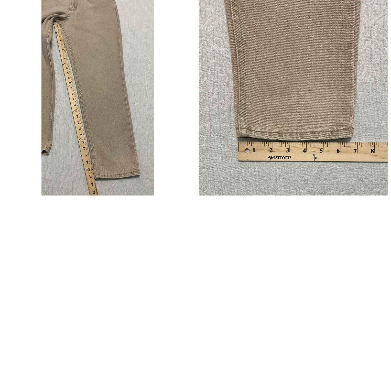 Vintage VINTAGE Riders Jeans Women 10P Beige Denim Straight 5-Pocket Retro Mid Rise: 28in Inseam, 100% Cotton Size 32" / US 10 / IT 46 - 8 Thumbnail