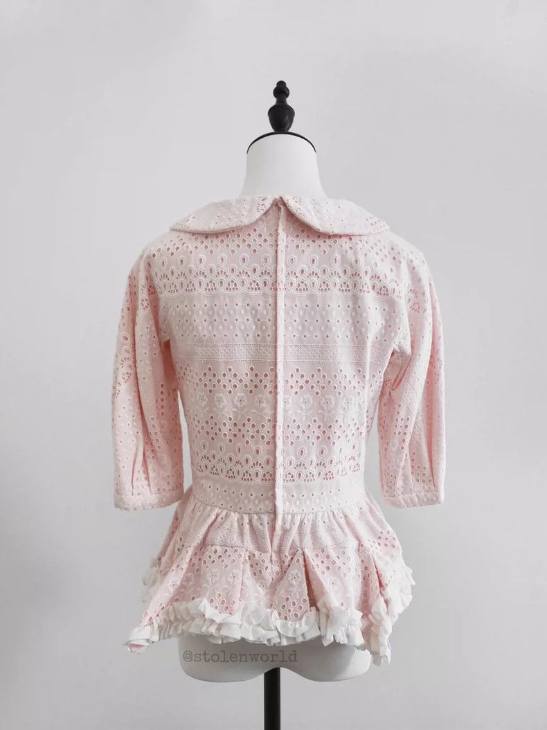Comme des Garcons Comme Des Garcons Pale pink embroidered frill top Size XS / US 0-2 / IT 36-38 - 2 Thumbnail