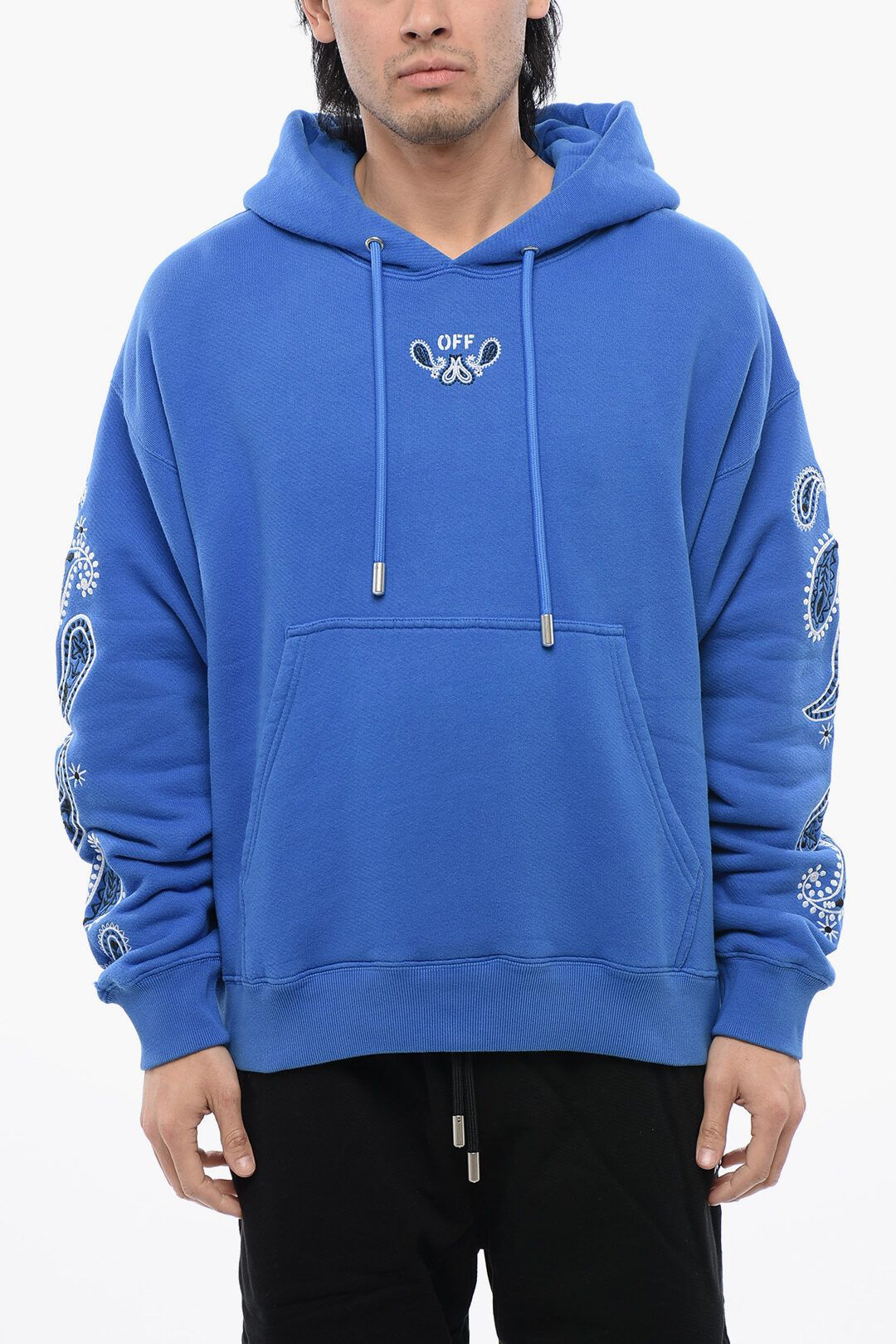 Off-White og1mm1025 Cotton Bandana Arrow Hoodie in Blue Size US XL / EU 56 / 4 - 2 Thumbnail