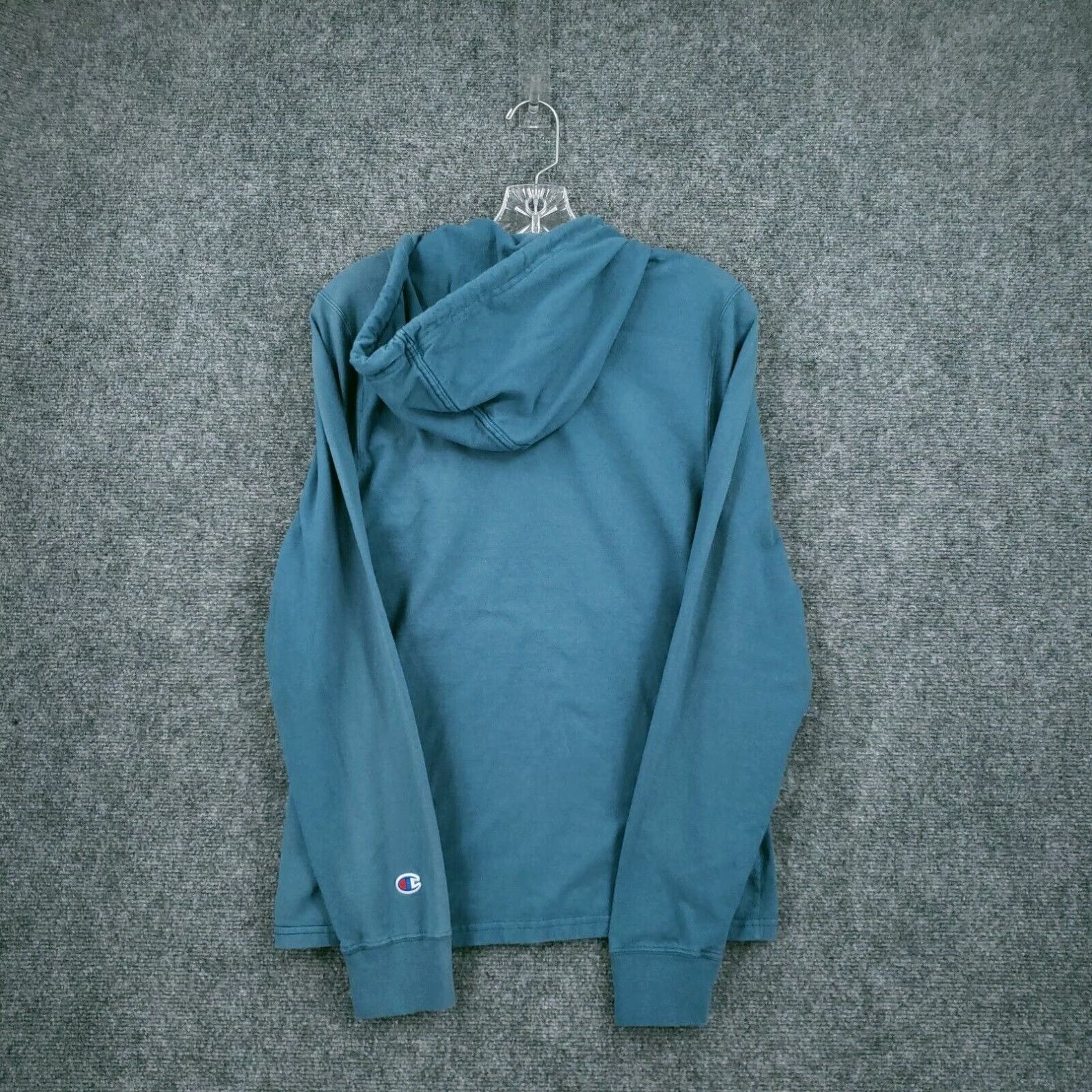 Champion Champion Hoodie Men S Small Teal Green Midweight Jersey Sweatshirt Knit Pullover Grailed
