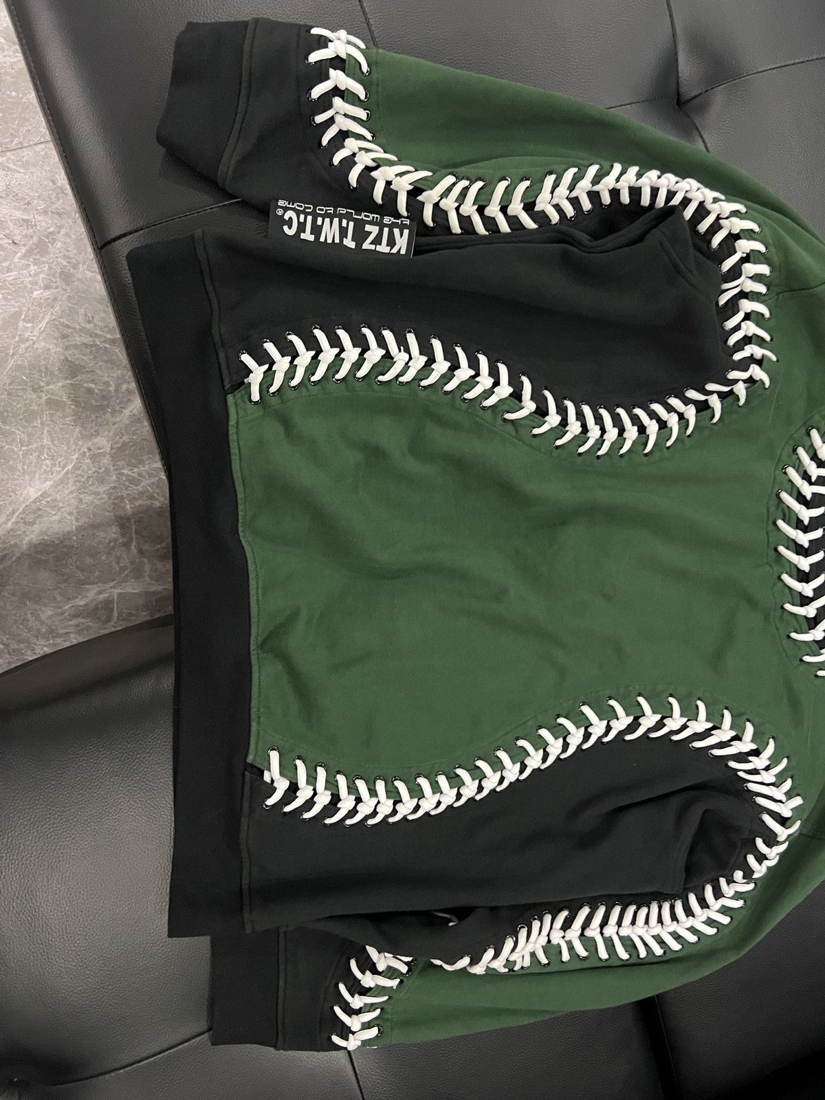 KTZ KTZ FW16 Runway Baseball Lace Panel Hoodie Size US L / EU 52-54 / 3 - 15 Thumbnail