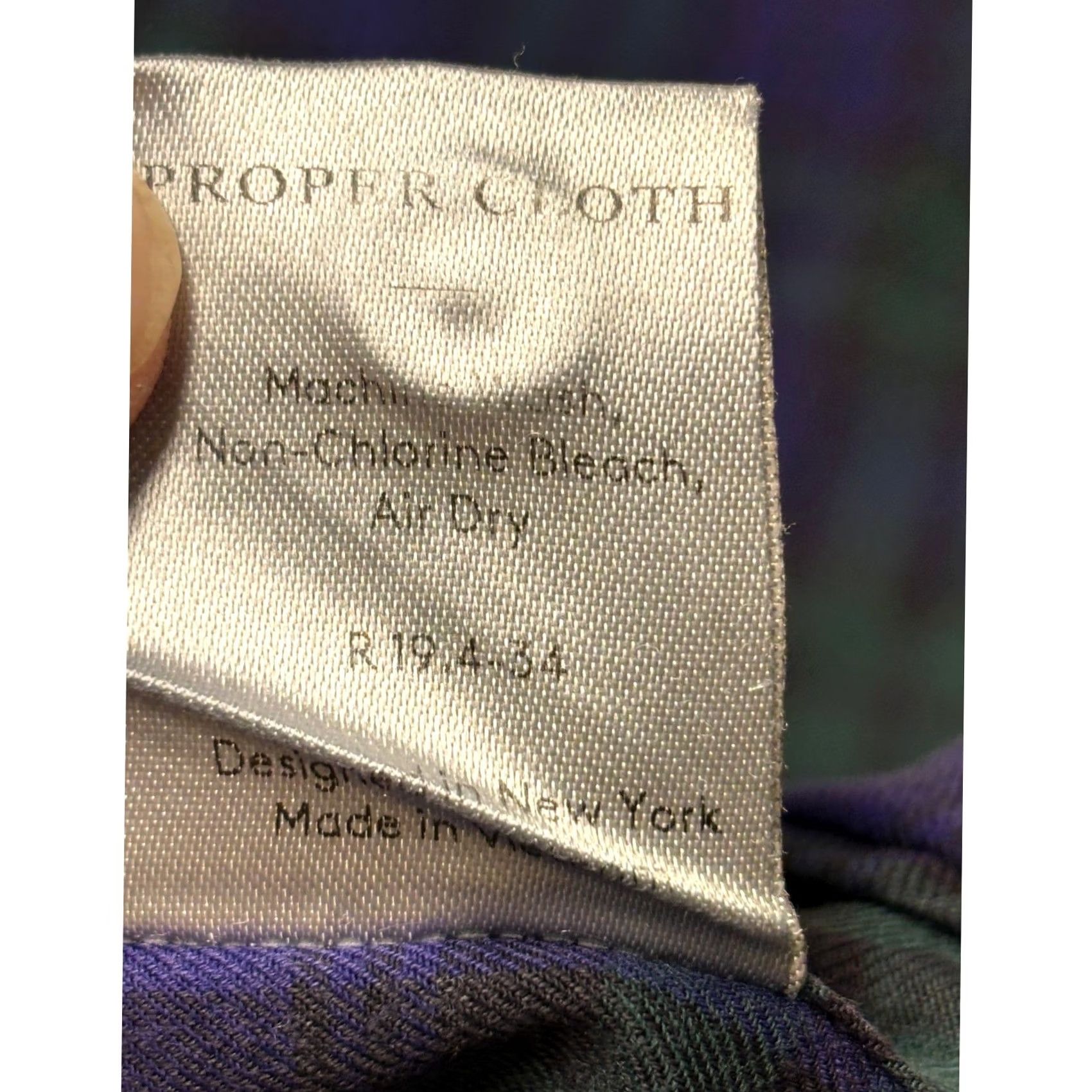 Proper Cloth Proper Cloth Shirt Mens 2XL Green Purple Plaid Cotton Button Down Long Sleeve AC113677281 Size US XXL / EU 58 / 5 - 6 Thumbnail