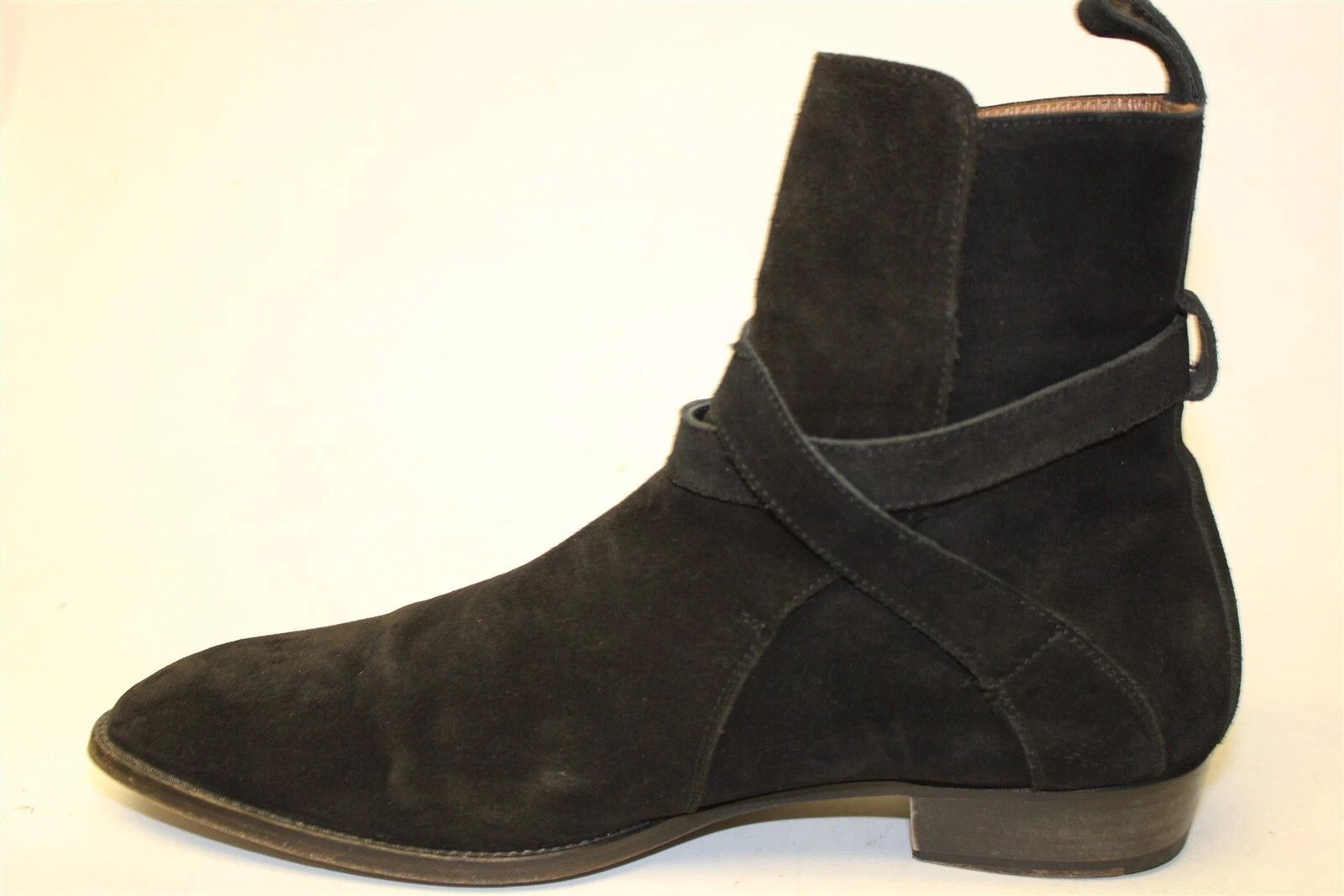Genuine Leather Black Suede Jodhpur Boots Black 11 Leather Strap Buckle Size US 11 / EU 44 - 6 Thumbnail