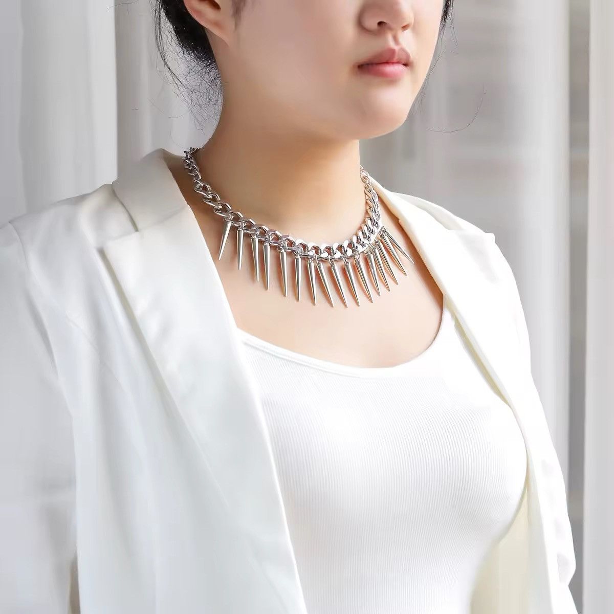 Other Spikes Charm Metal Chain Necklace Size ONE SIZE - 1 Thumbnail