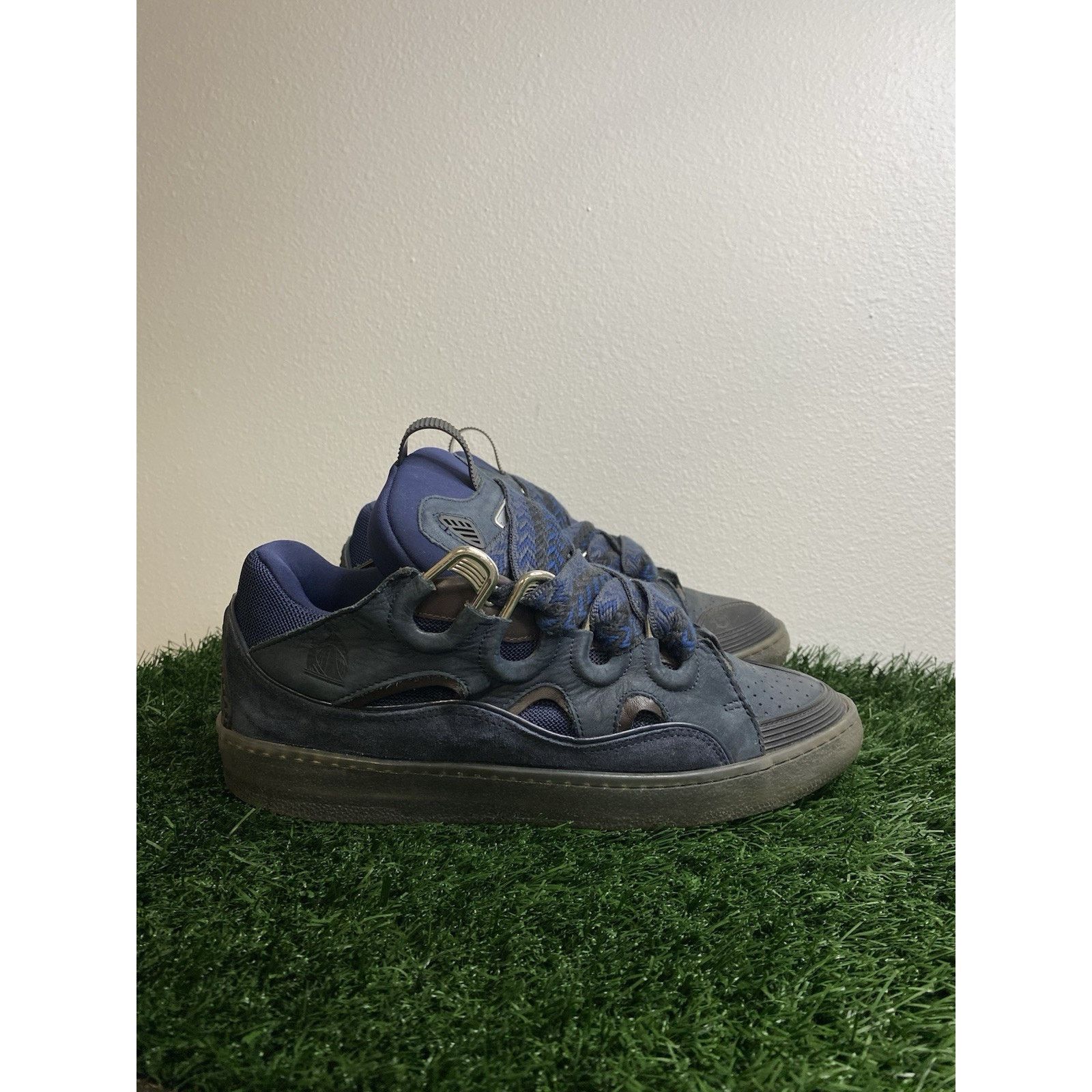 Lanvin Lanvin Curb Sneakers “ Navy Blue “ | Size 43 EU ( 10 US ) Size US 10 / EU 43 - 1 Thumbnail