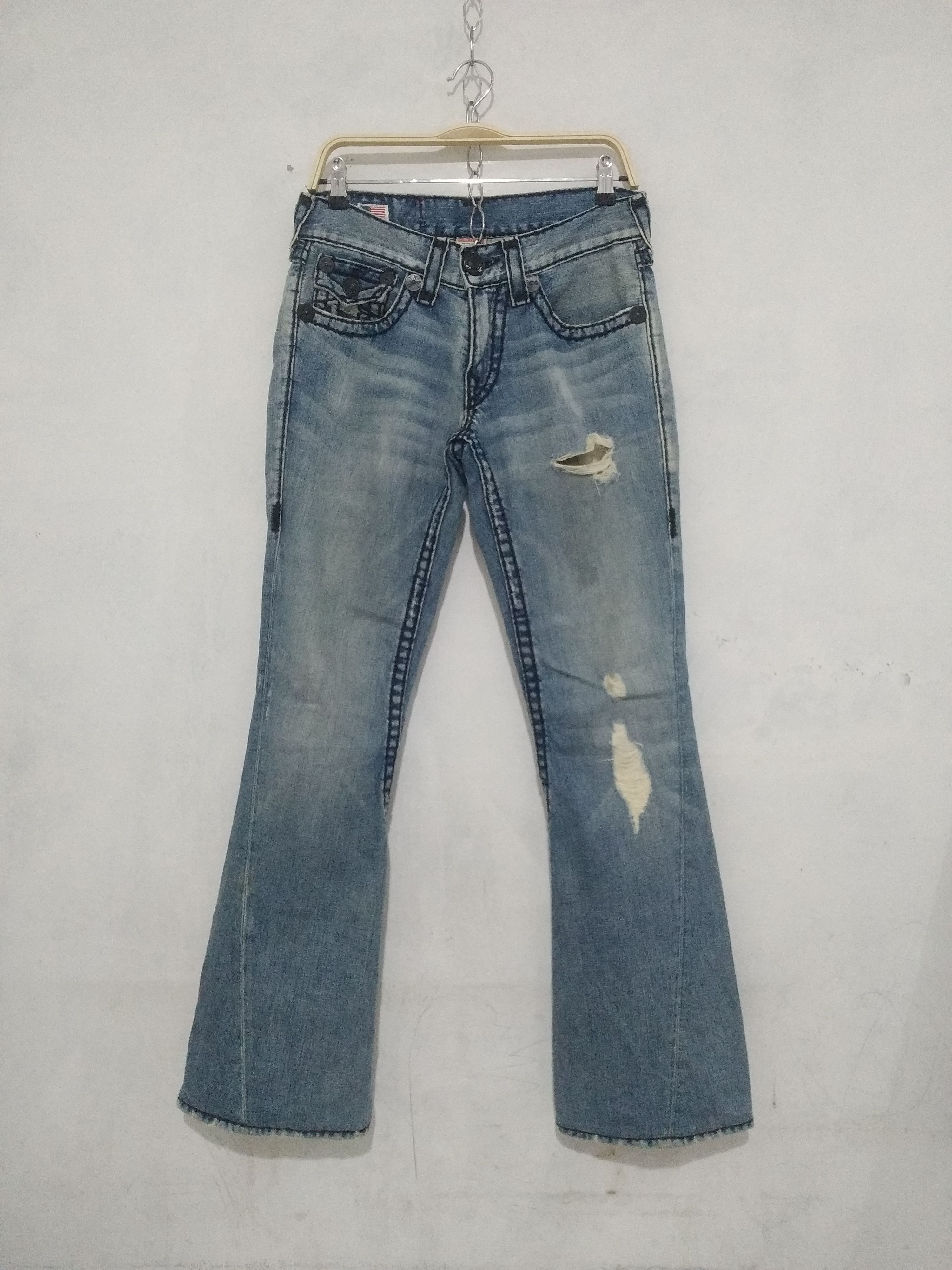 image of Distressed Denim x If Six Was Nine True Religion Joey Super T Flared Jean, Men's (Size 31)