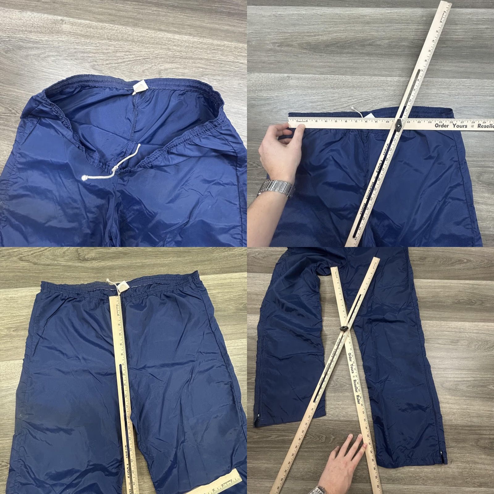 Nike VINTAGE Nike Track Pants Mens L Navy 70s Nylon Windbreaker Zip Leg USA Sportswear Activewear Running & Gym Womens Mens Boys Girls Size US 33 - 8 Thumbnail