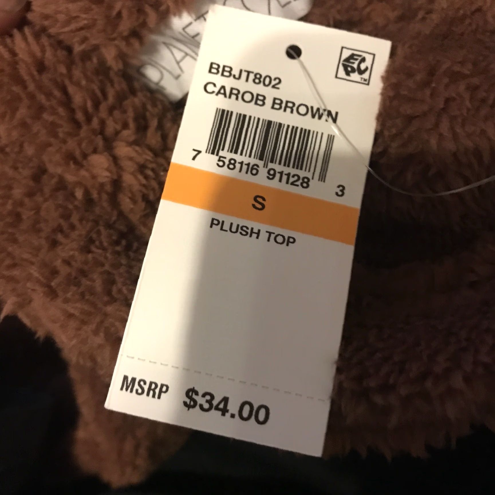 Vintage Planet Gold NWT Plush Top Pullover Popover Womens Size Small Carob Brown Knit Pullover Top Womens Small Metal Plush NWT Size S / US 4 / IT 40 - 4 Thumbnail