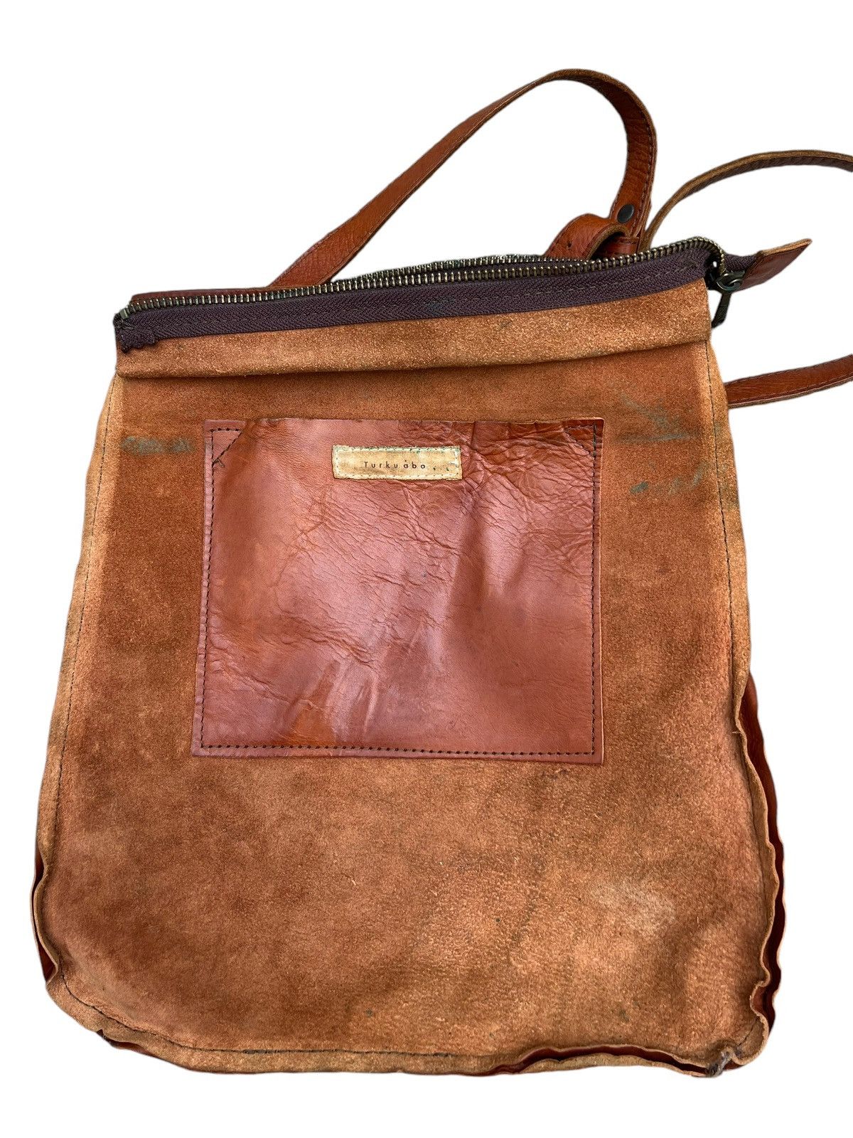 Leather Vintage Turkuabo Japan Faded Patina Leather Sling Bag Size ONE SIZE - 22 Thumbnail