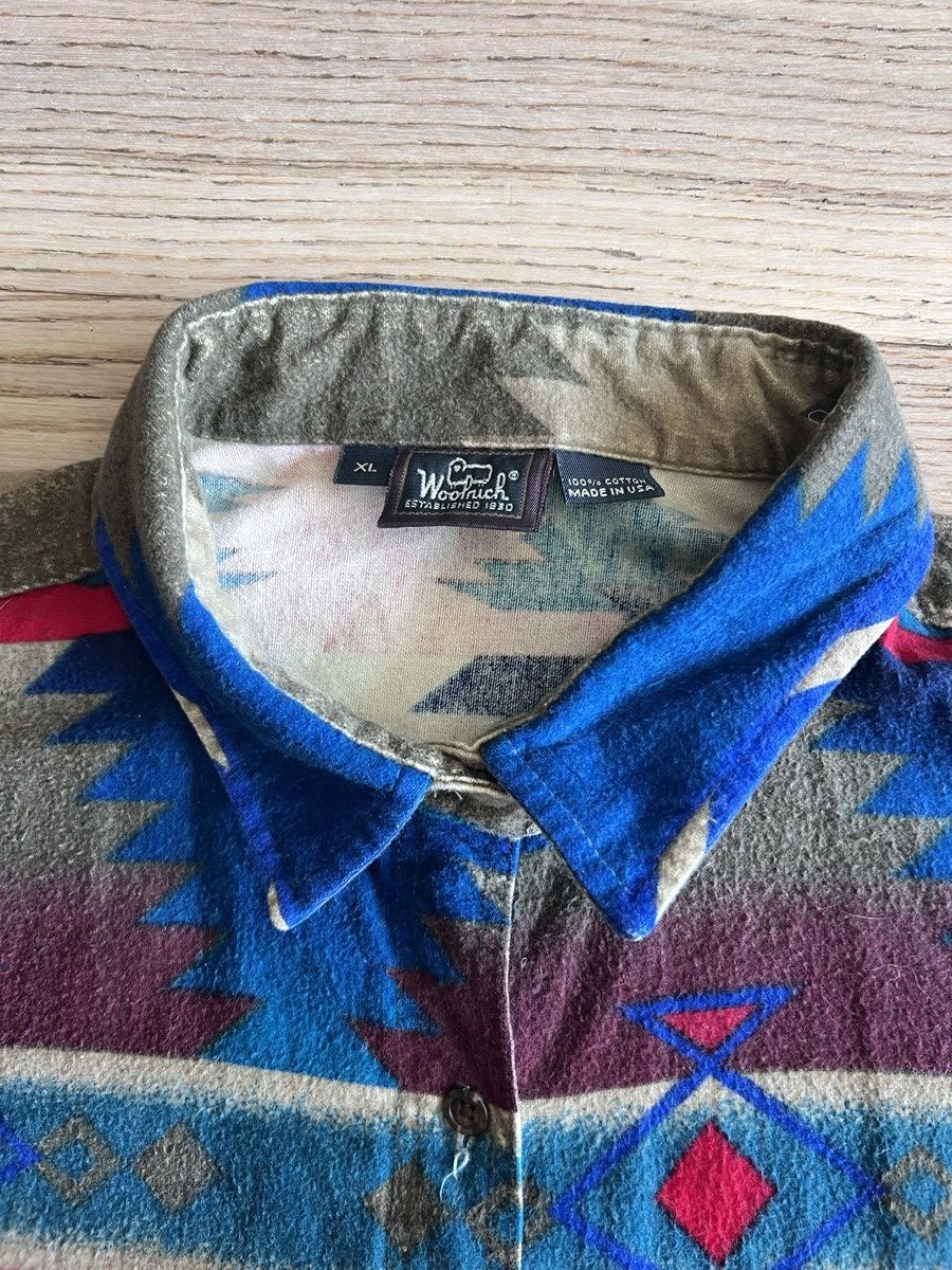Flannel × Woolrich Woolen Mills Vintage 90s Woolrich Aztec Mexican Tribal ButtonUp Shirt Size US XL / EU 56 / 4 - 3 Thumbnail
