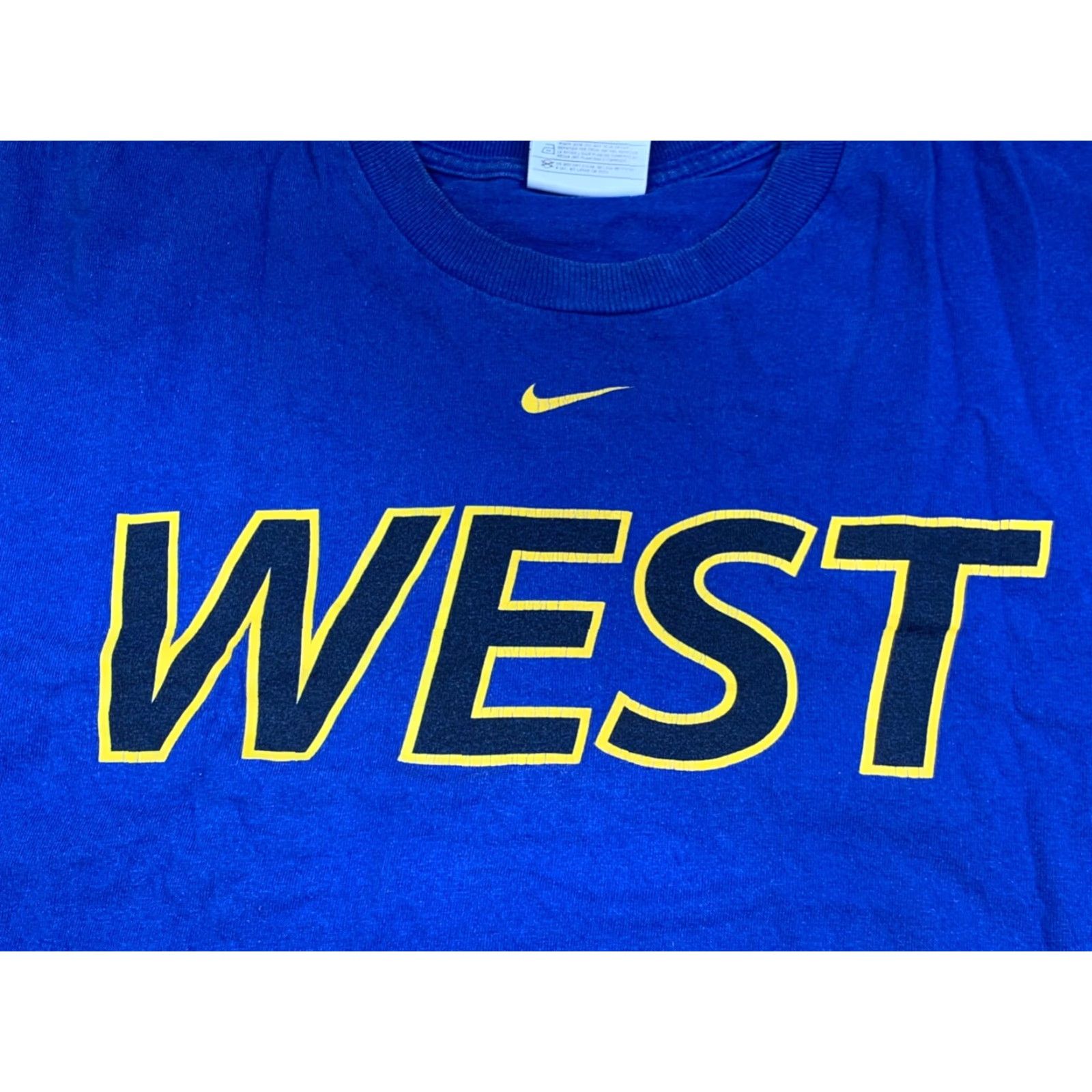 Nike VINTAGE Nike Shirt Mens M Blue Center Swoosh WEST Logo 90s Y2K 11454 Size US M / EU 48-50 / 2 - 3 Thumbnail