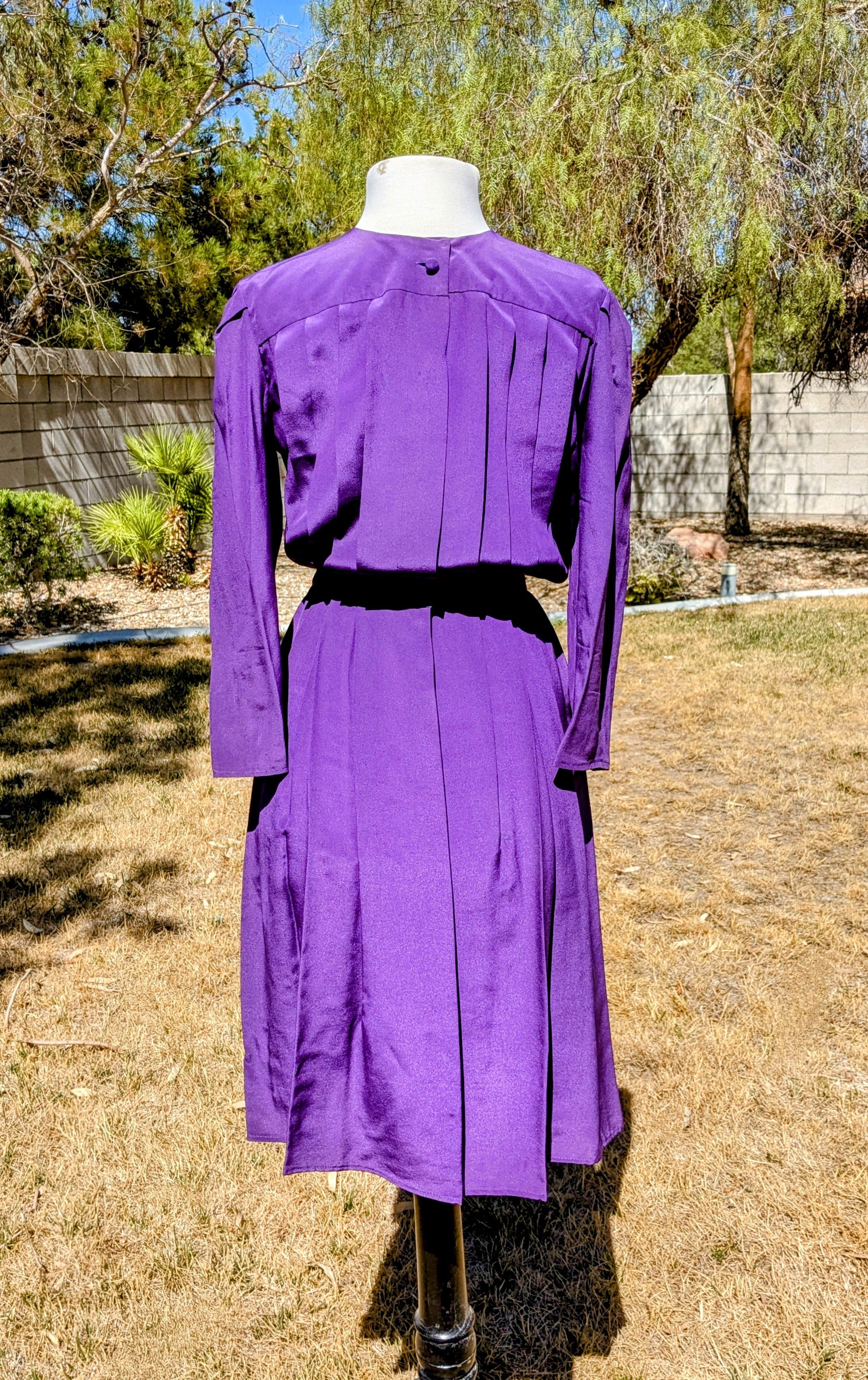 Vintage Pleated Charles Bianco Italian Collection Silk Petite Dress Size M / US 6-8 / IT 42-44 - 1 Thumbnail
