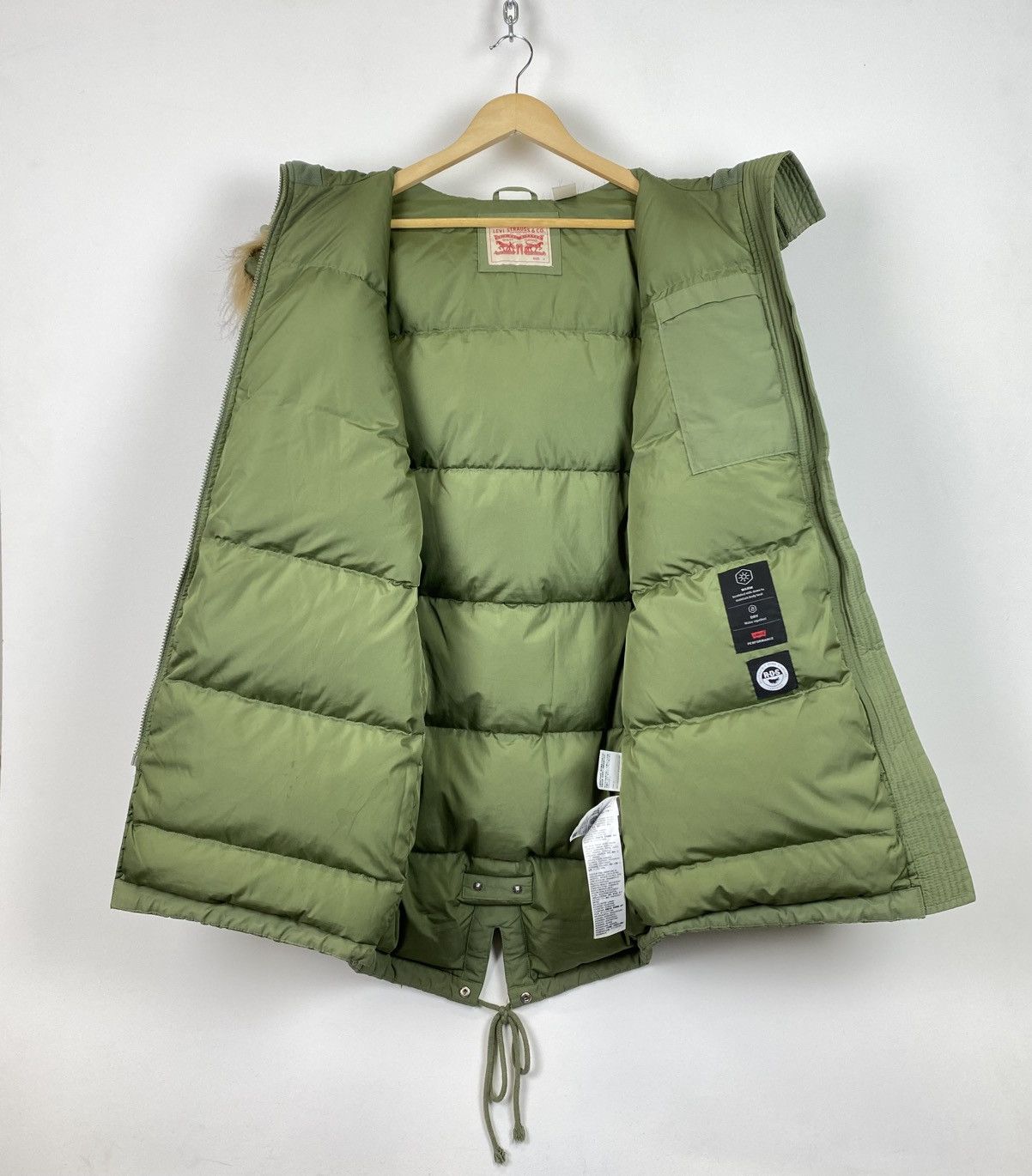 Levi's Levi’s Full Zip Parka Jacket Faux Fur Hood Size S Green Top Size S / US 4 / IT 40 - 9 Thumbnail