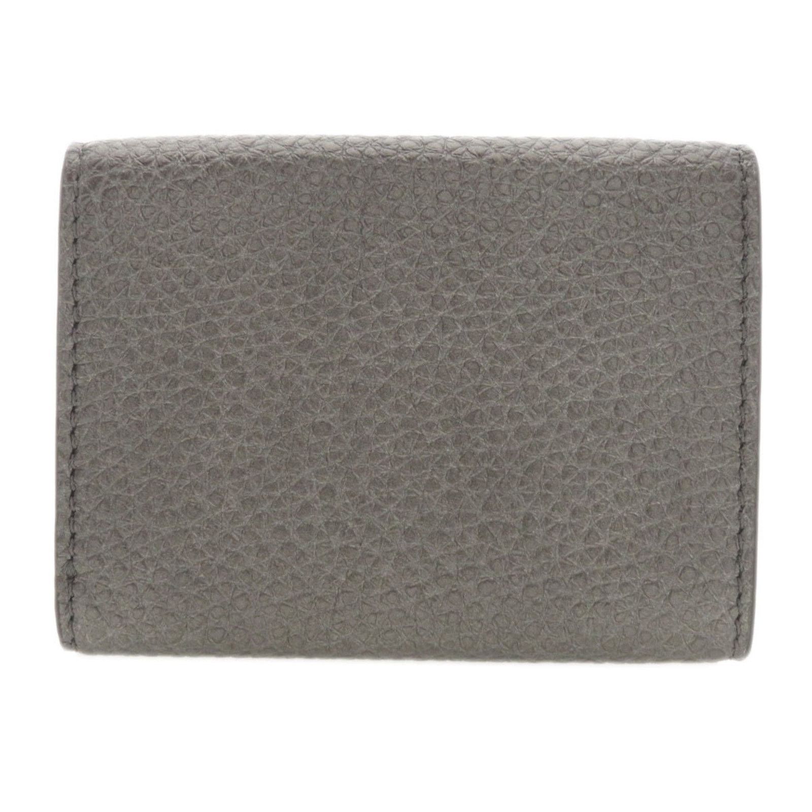 Fendi Gray Pony-style Calfskin Micro Trifold Wallet