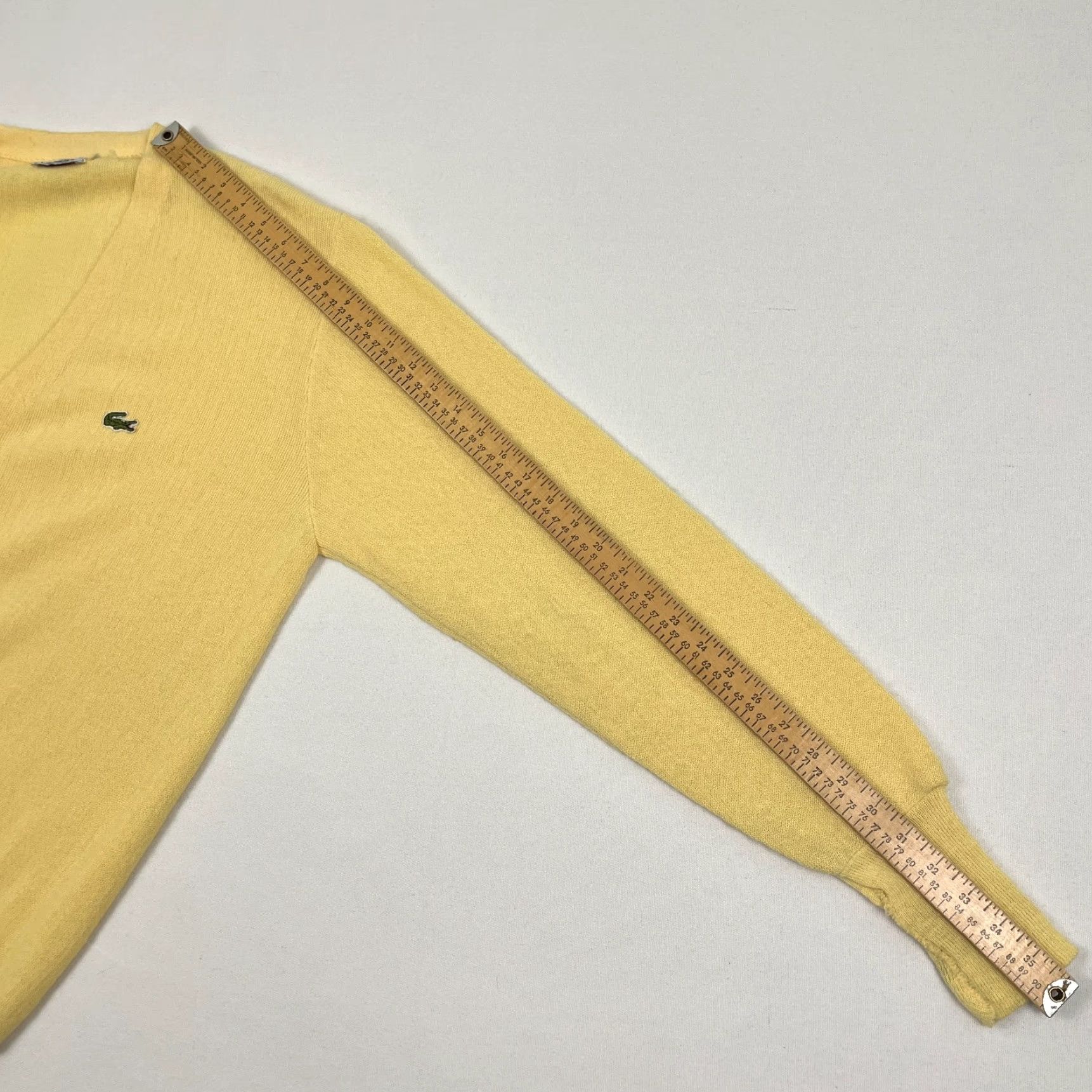 Izod VTG Izod Lacoste Cardigan Mens XL Yellow Orlon Acrylic Grandpa Jumper Cardigan Regular Knit Sweater 90s Mens Size US XL / EU 56 / 4 - 6 Thumbnail