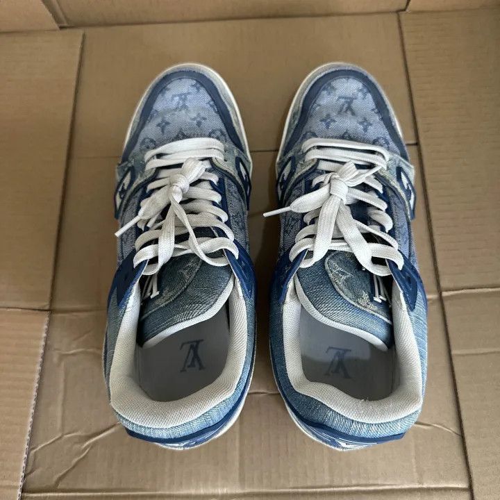Louis Vuitton Louis Vuitton Blue Denim Low-Top Trainers -2508 Size US 7.5 / EU 40-41 - 6 Thumbnail