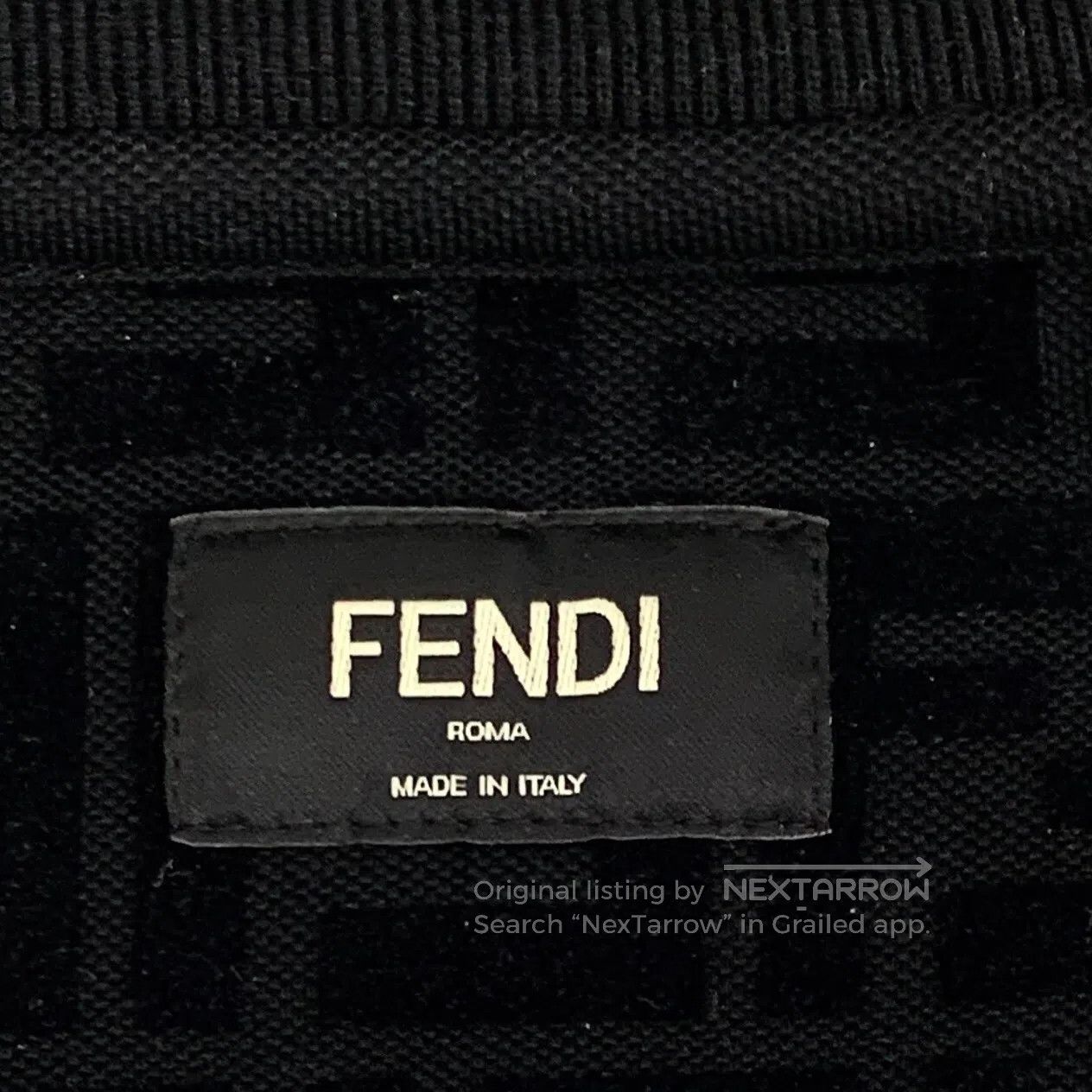Fendi FENDI Black Classic Double F Printed Cotton Round Neck Lon Size US S / EU 44-46 / 1 - 5 Thumbnail