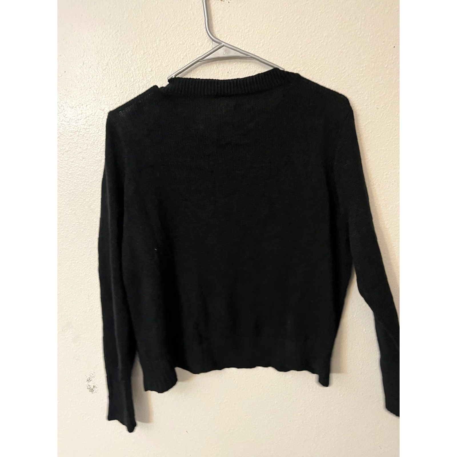 H&M VINTAGE H&M Divided Sweater Pullover Long Sleeve Crew Neck Knit Heathered Black Women L Size L / US 10 / IT 46 - 3 Thumbnail
