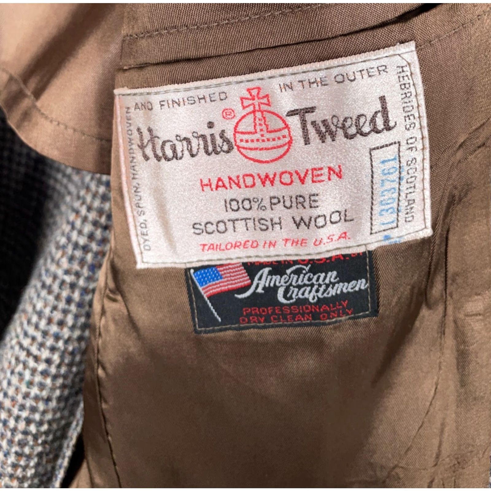 Harris Tweed Harris Tweed Blazer Men’s 38 Regular Gray Brown Wool Jacket Scottish VTG 70s Size 38R - 3 Thumbnail
