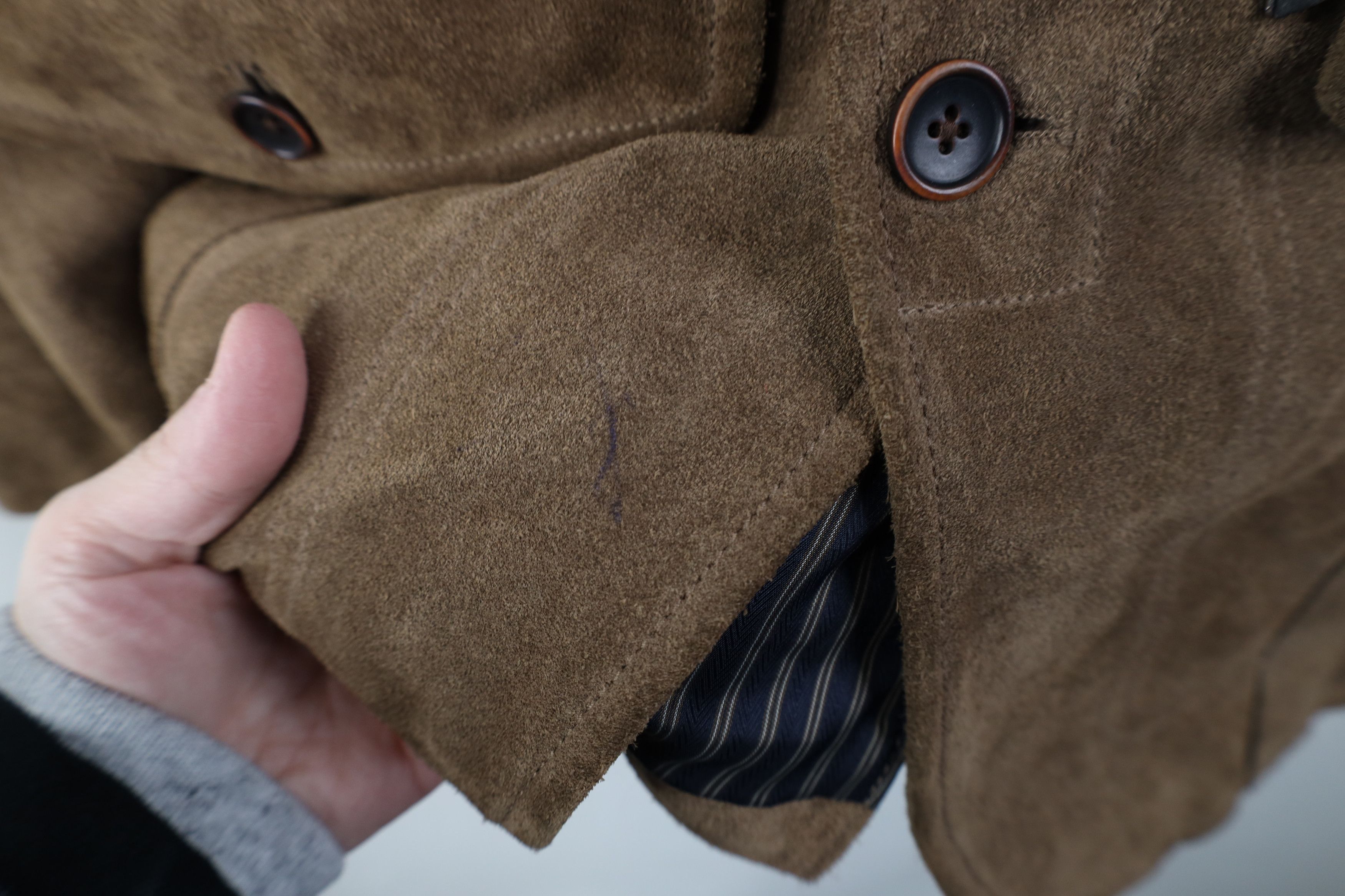 Vintage Vintage 90s Streetwear Suede Leather Military Blazer Jacket Size US L / EU 52-54 / 3 - 4 Thumbnail