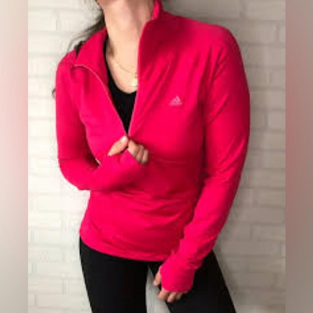 Adidas Adidas Pink Half Zip Long Sleeve Pullover Jacket Medium Size M / US 6-8 / IT 42-44 - 2 Thumbnail