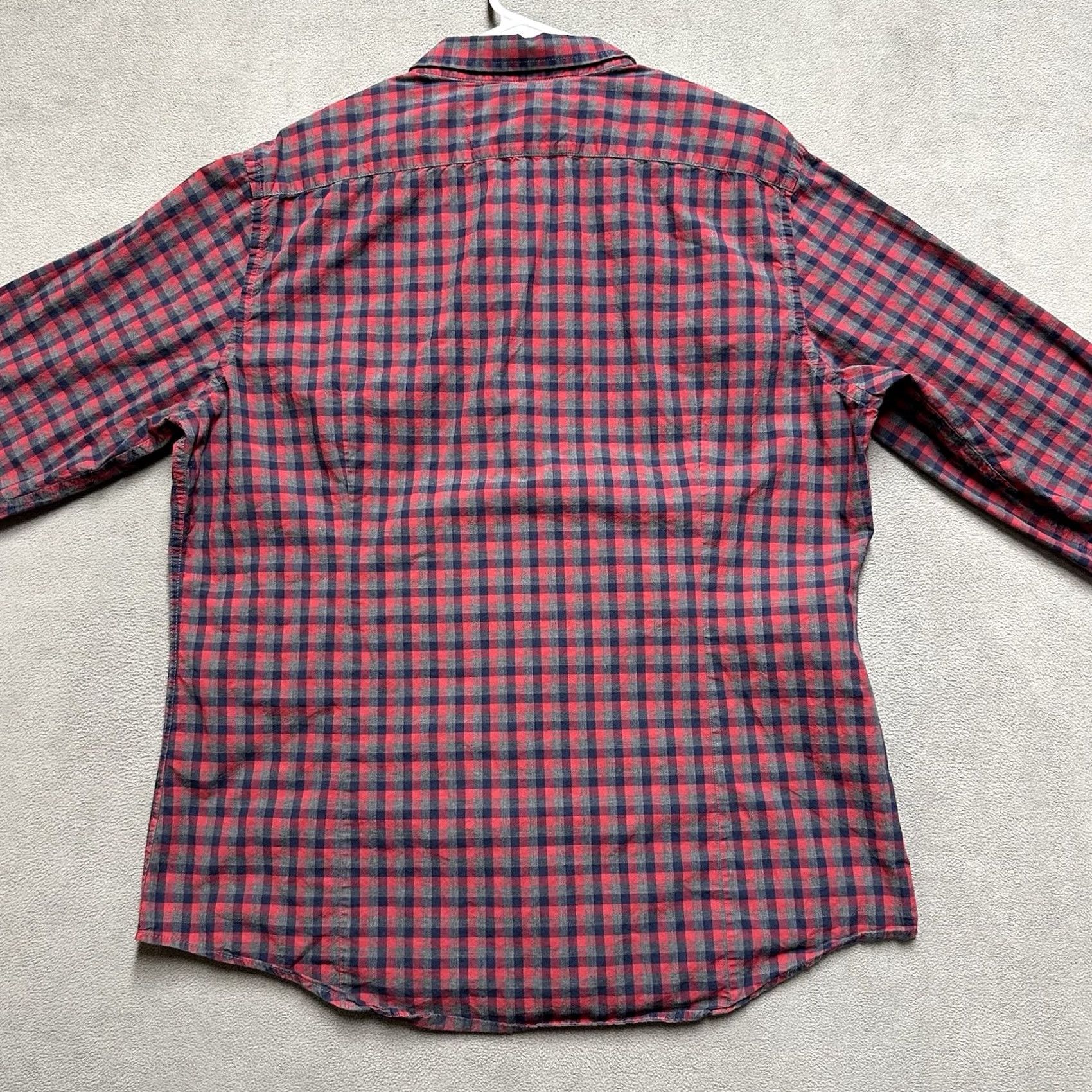 Banana Republic Banana Republic Shirt Mens XL Red Plaid Button Up Soft Wash Tailored Slim Fit Size US XL / EU 56 / 4 - 2 Thumbnail