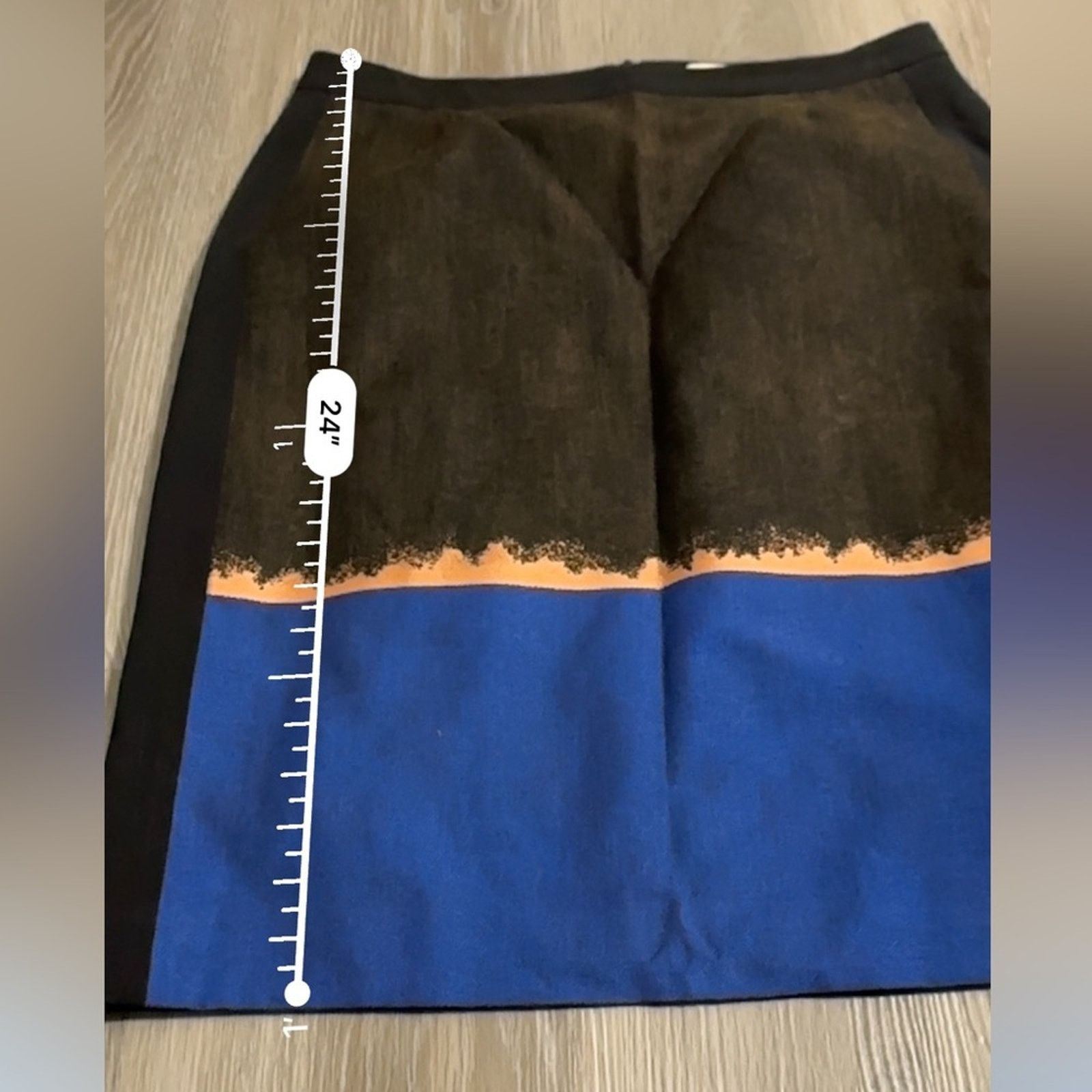 Hugo Boss Hugo Boss Olive Fantasy Blue Dolena Colorblock Pencil Skirt Size 30" / US 8 / IT 44 - 9 Thumbnail