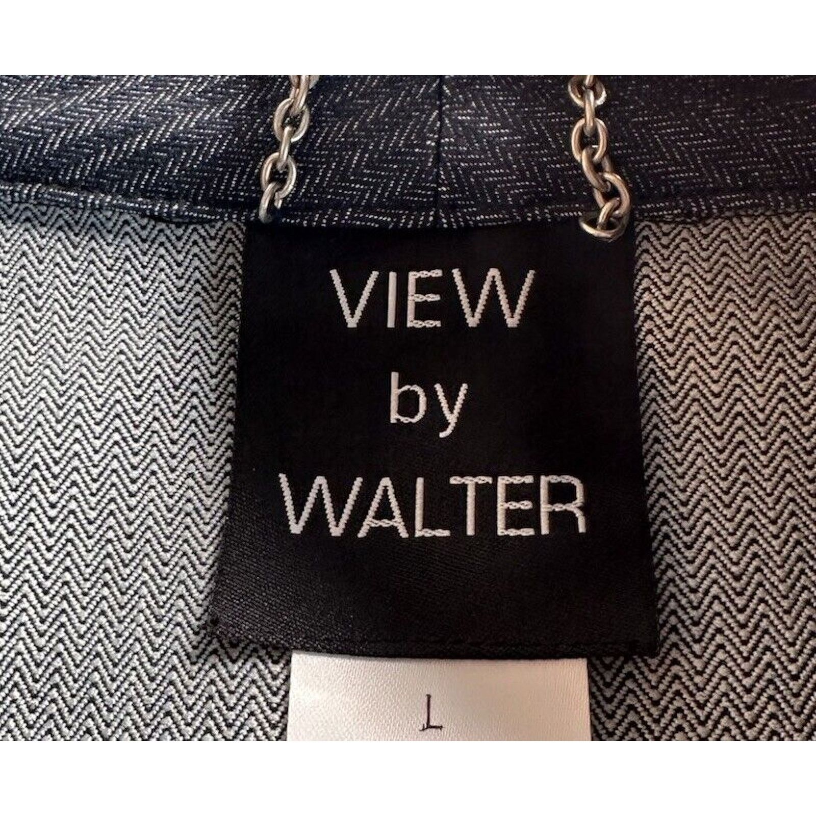 Other View Walter Blue Herringbone Denim Trouser Jeans Blazer 10 L Size 32" / US 10 / IT 46 - 16 Thumbnail