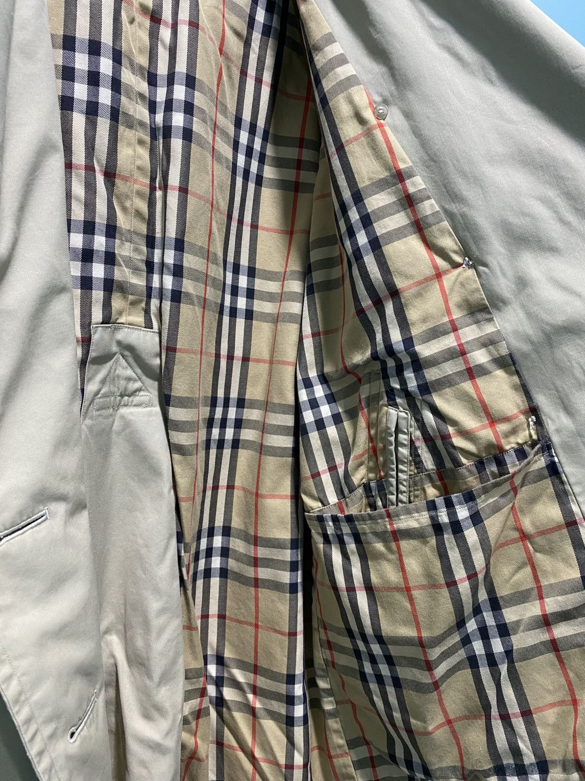 Burberry Vtg Burberry Double Breasted Nova Check Trench Coat Size S / US 4 / IT 40 - 8 Thumbnail