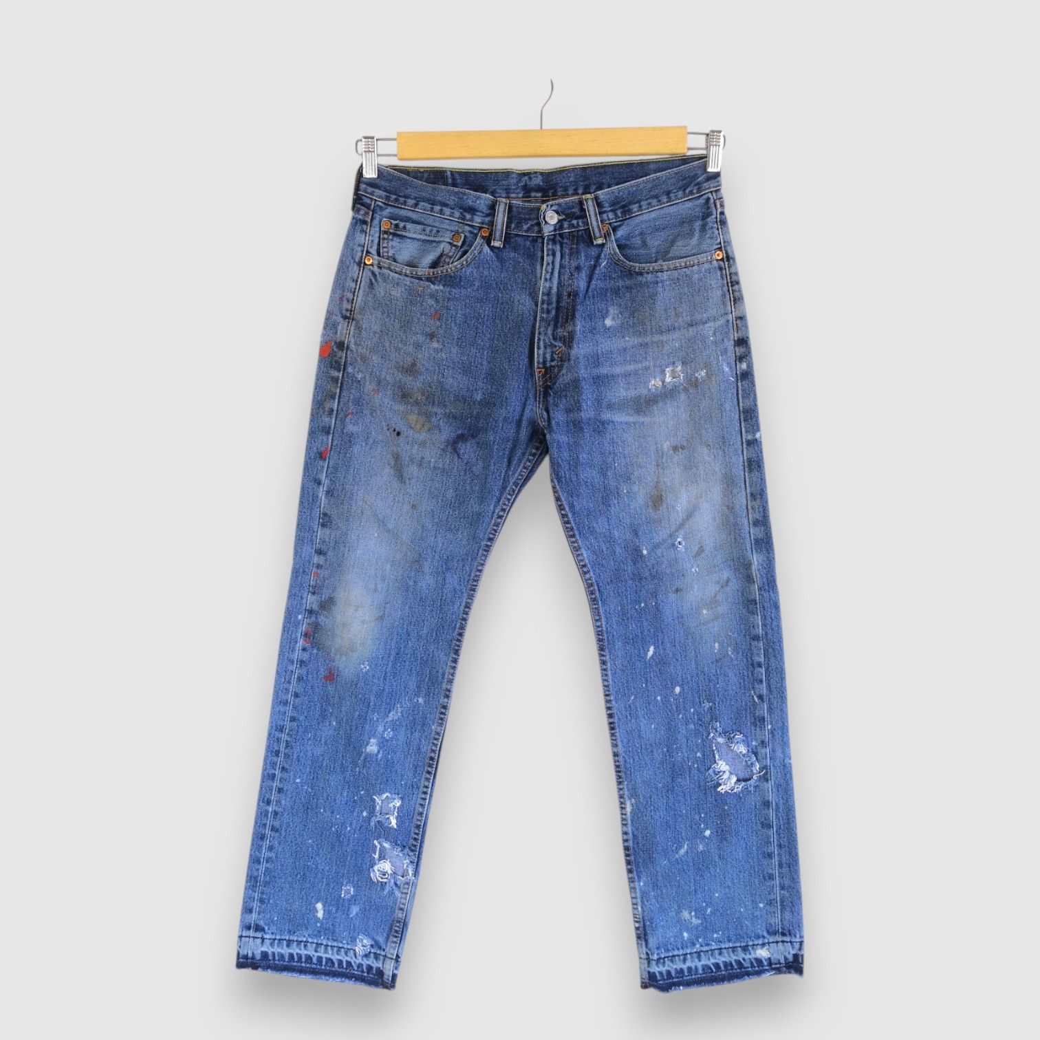 Levi's Vintage Levis 551 Distressed Jeans Levi's Stonewash Denim Size US 34 / EU 50 - 1 Thumbnail