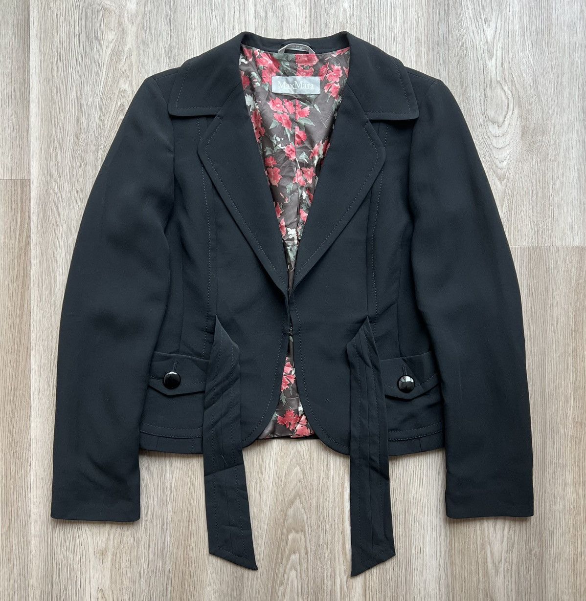 Max Mara Max Mara Black Blazer With Belt Size XL / US 12-14 / IT 48-50 - 1 Thumbnail