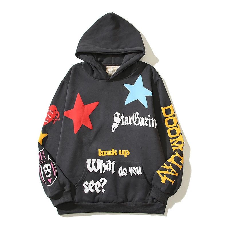 Japanese Brand Graffiti Stars Letter Foam Baggy Fleece Hoodies Size US XXL / EU 58 / 5 - 1 Thumbnail