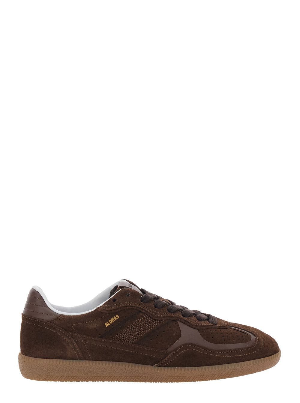 ALOHAS Brown 'Tb.490' Sneaker Low Top with Engraved Logo Detail on the Side and Perforated Details In Leather for Women Size US 10 / IT 40 - 1 Thumbnail