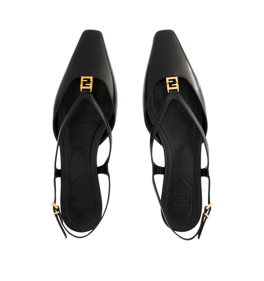 Fendi o1h1sh11225 Fold Slingback Flats in Black Size US 7 / IT 37 - 3 Thumbnail