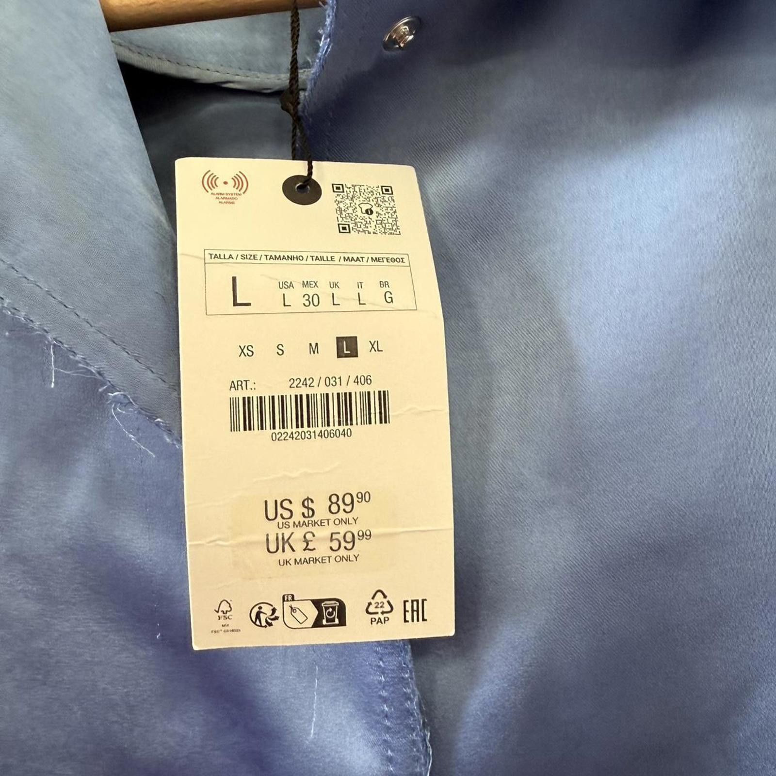 Zara Zara Women's Blue Blous Size S / US 4 / IT 40 - 2 Thumbnail