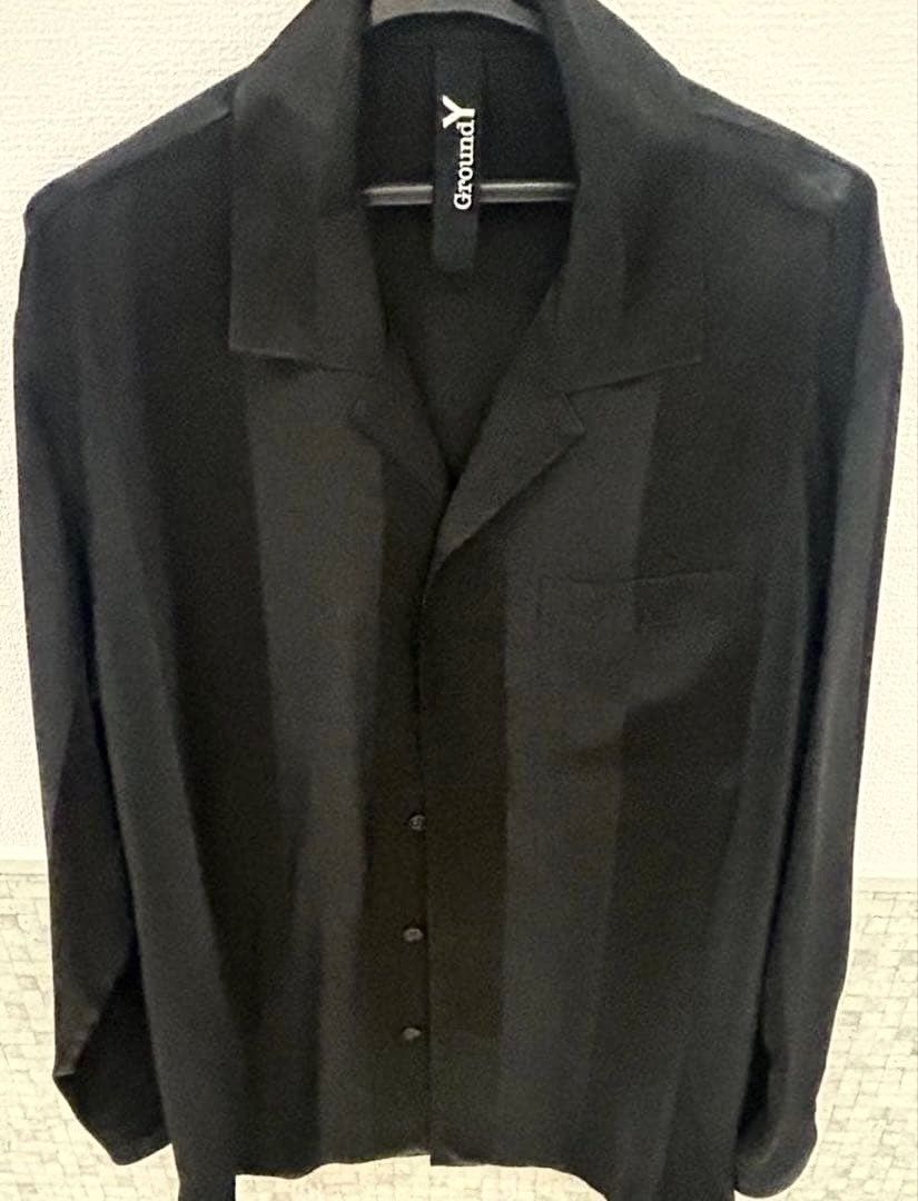 Ground Y RAYON SATIN PAJAMA TOP WITH SUBTLE STRIPES BLACK Size US M / EU 48-50 / 2 - 2 Thumbnail