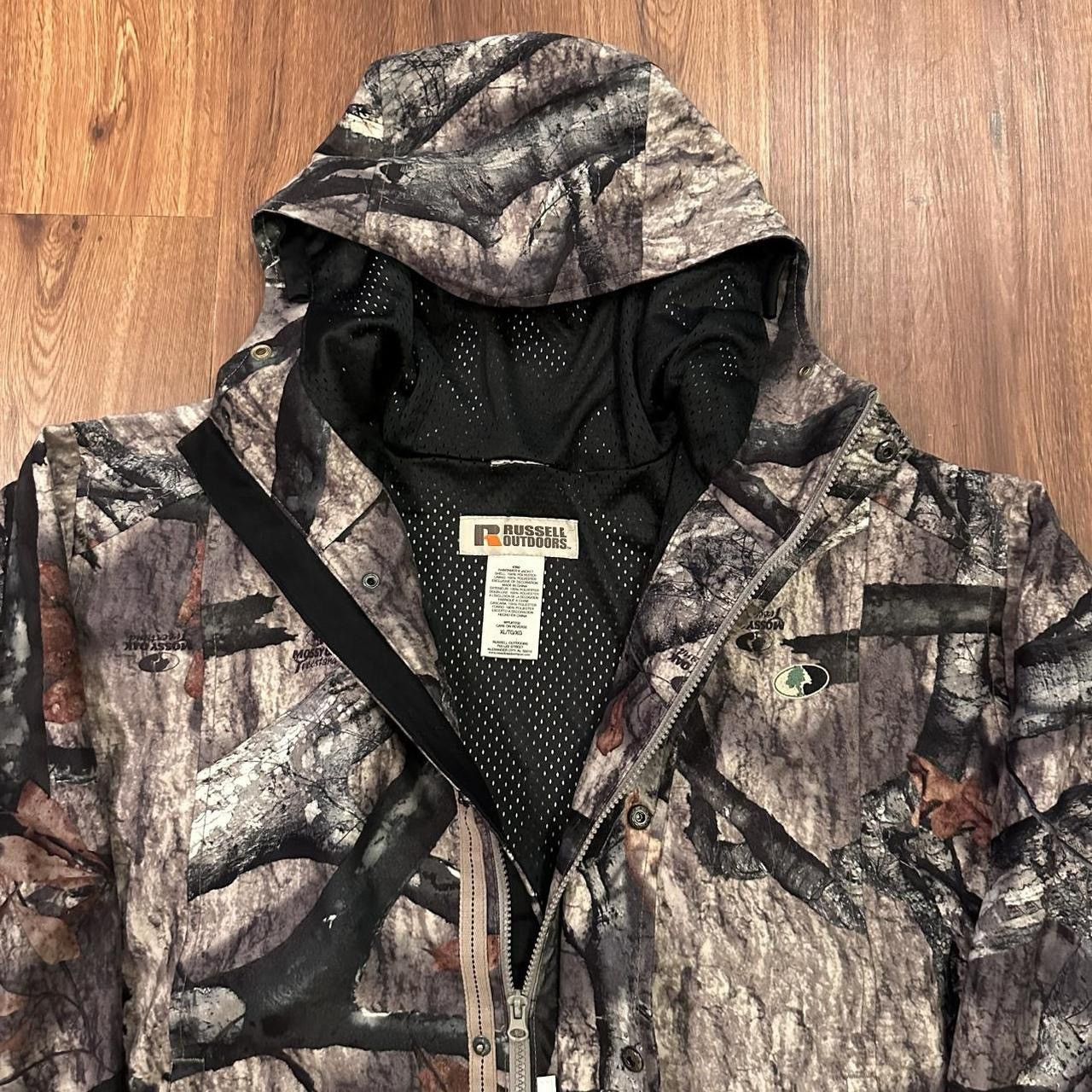 Russell Athletic × Vintage Vintage 90s Russell athletic outdoors Camo Hooded Jacket Size US XL / EU 56 / 4 - 3 Thumbnail