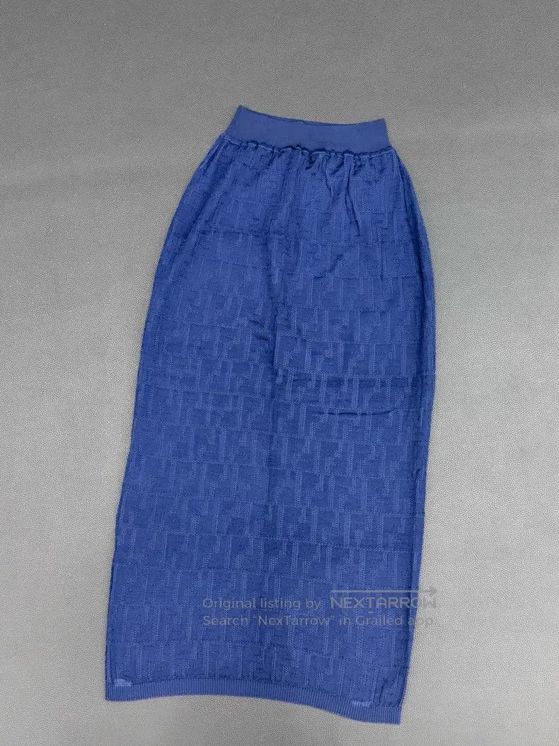 Fendi Fendi Printed Wrap Skirt, Blue Size 26" / US 2 / IT 38 - 1 Thumbnail