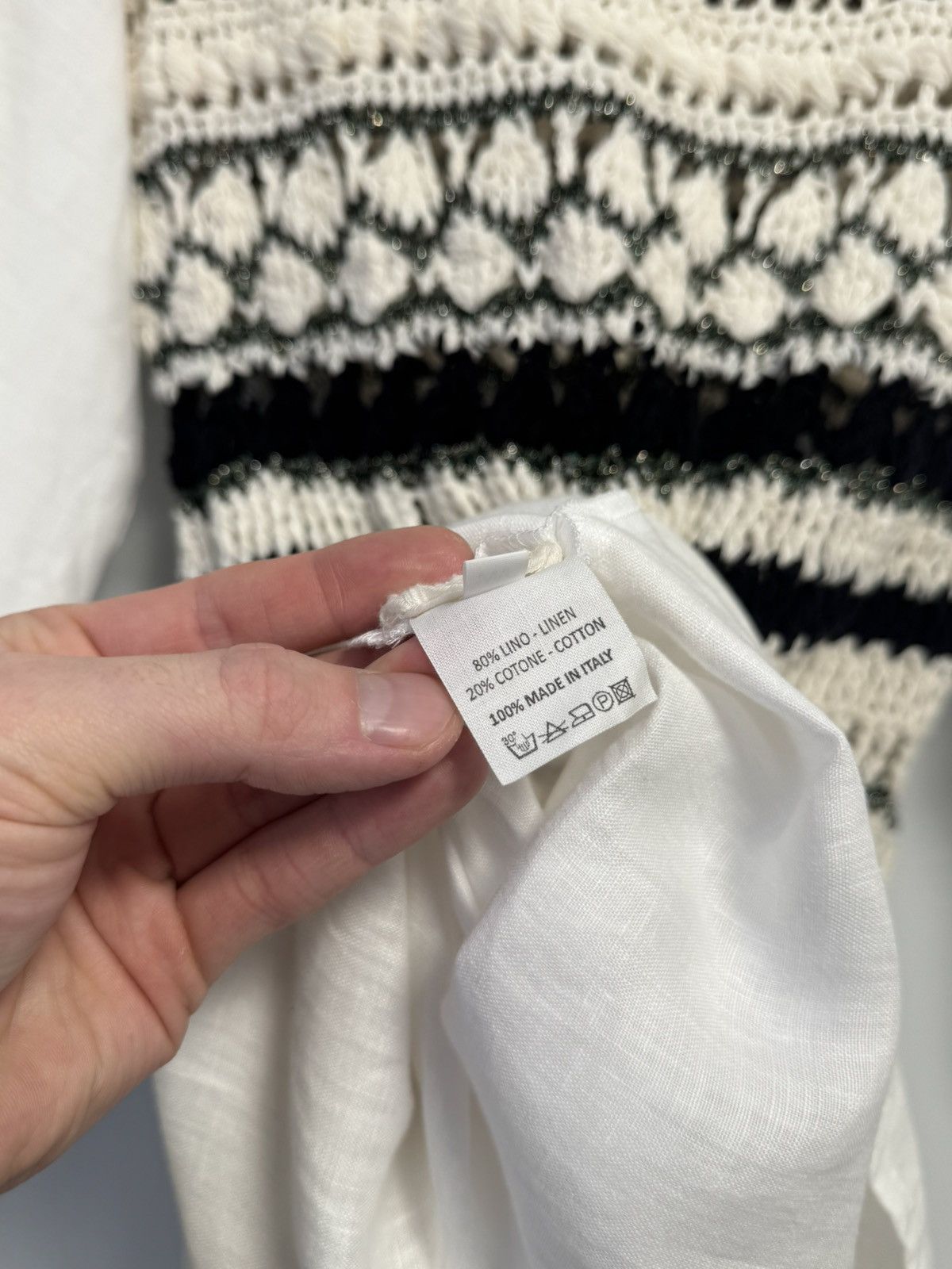 Other NINALEUCA Crochet Boho Dress–White Linen Maxi with Knit Top Size M / US 6-8 / IT 42-44 - 13 Thumbnail