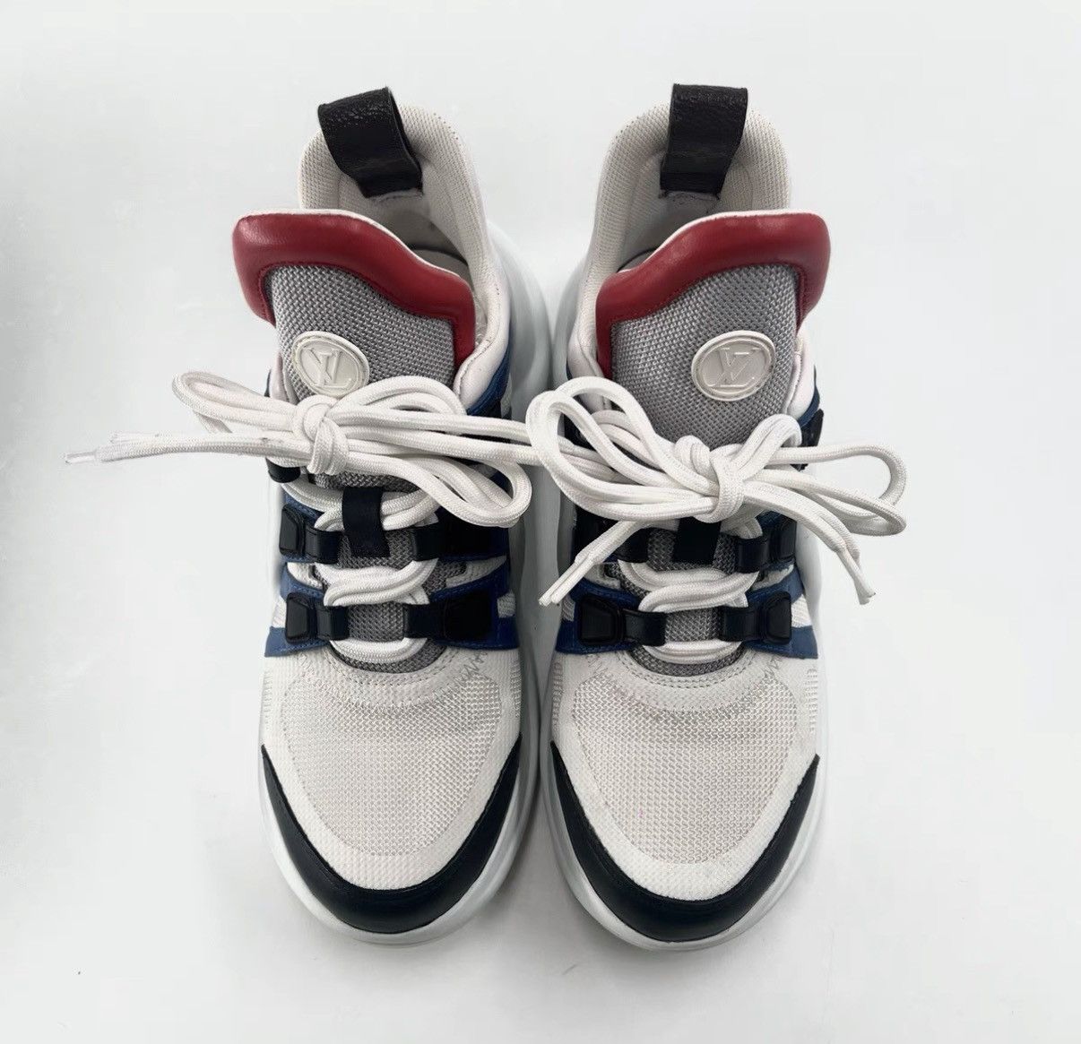 Louis Vuitton Louis Vuitton Classic Blue & Red Colorblock Dad Sneakers K12 Size US 6 / IT 36 - 2 Thumbnail